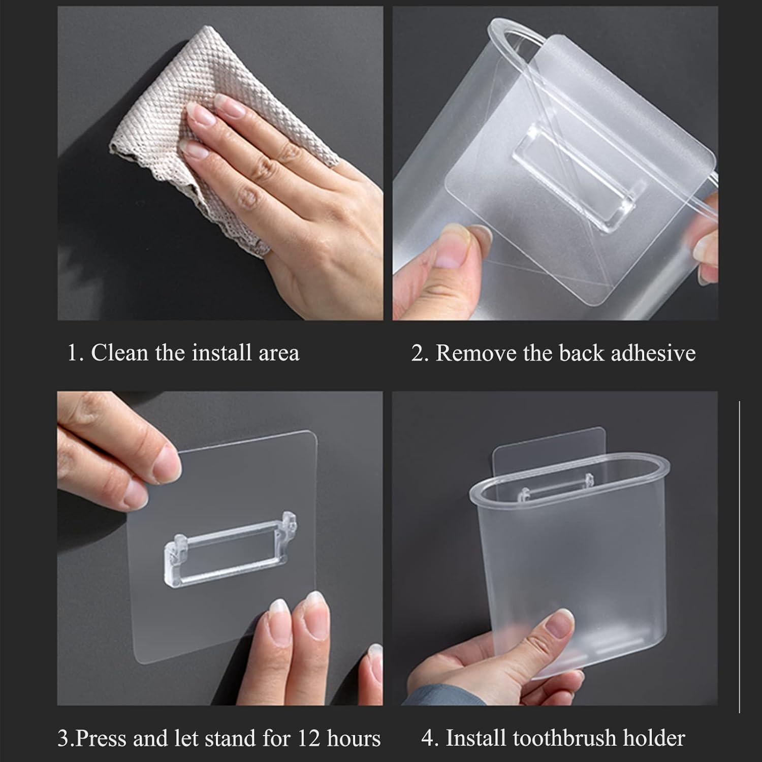 Soporte para Cepillos de Dientes Kulusion Montaje en Pared Transparente