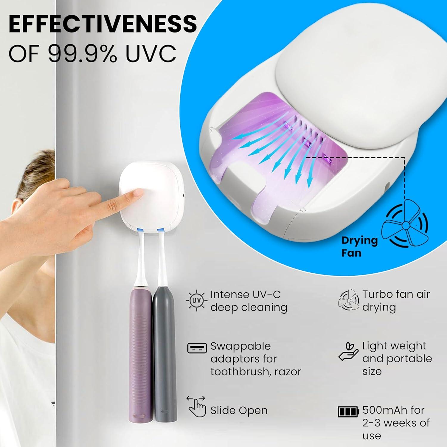 Soporte de limpieza UV-C Palenic para cepillo y rasuradora