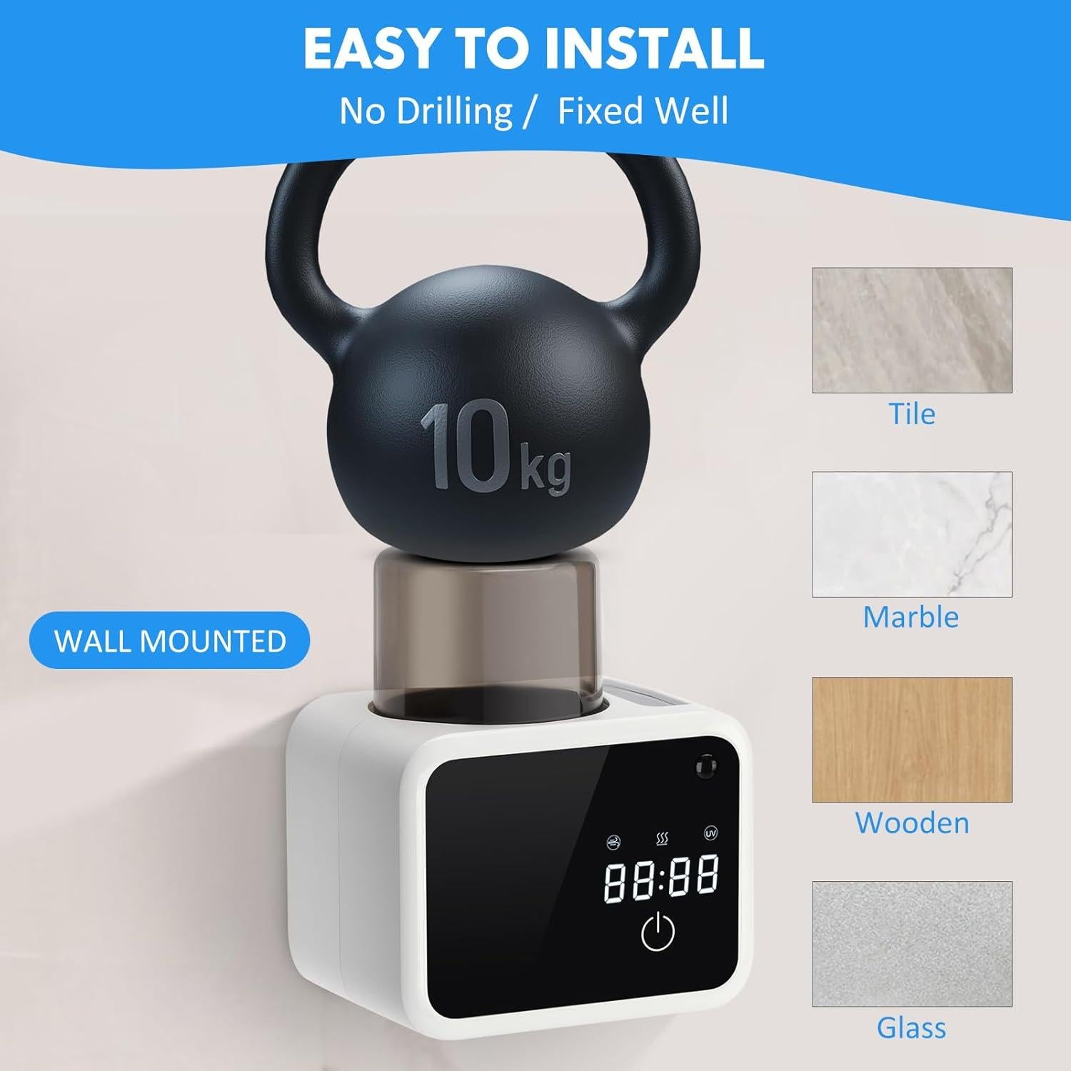 Soporte de cepillos de dientes Glowivize montado en pared con UV