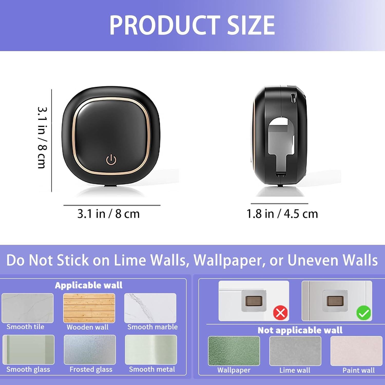 Soporte de Cepillos de Dientes Wekity Montado en la Pared Negro