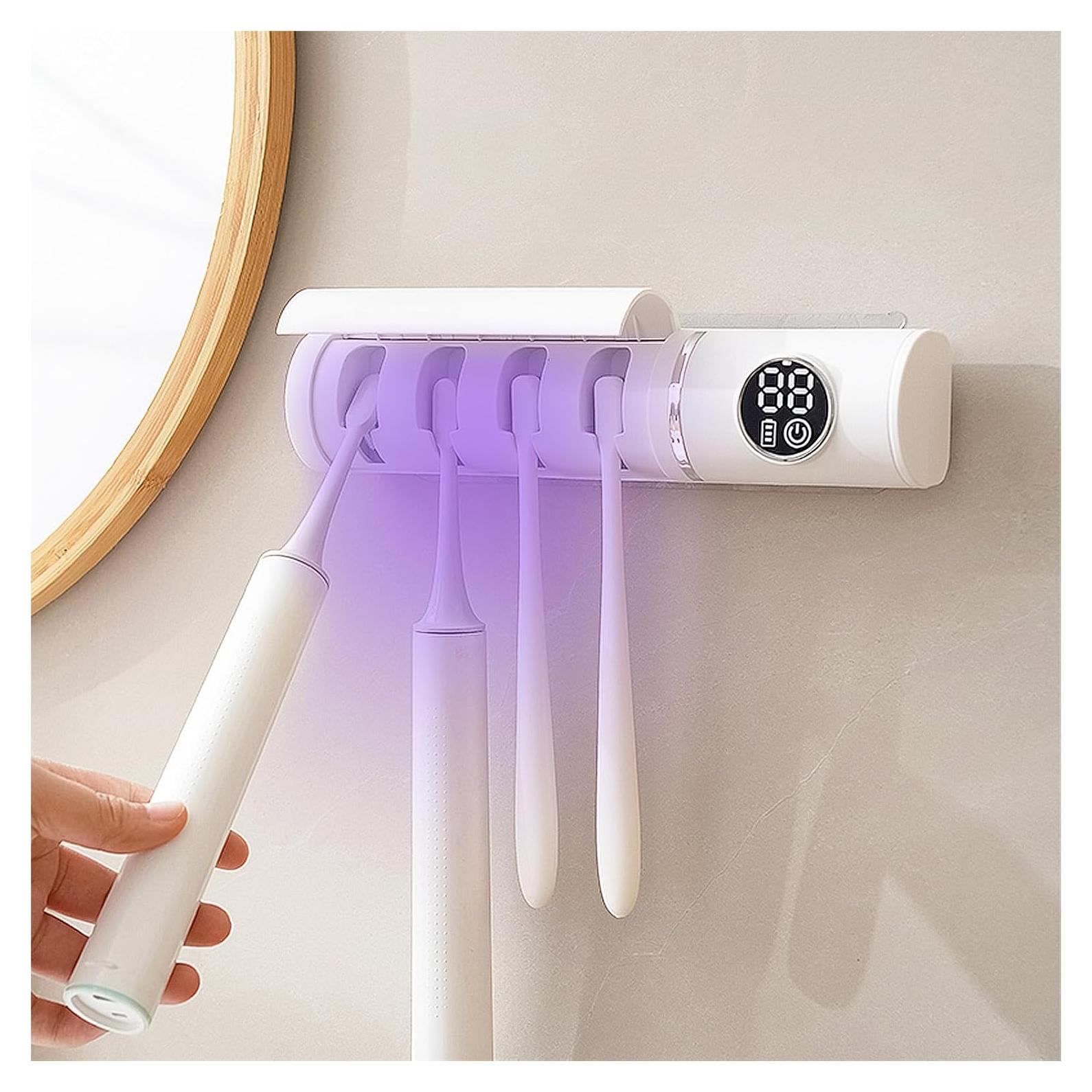 Soporte para Cepillos de Dientes Wekity Blanco con Limpieza Inteligente