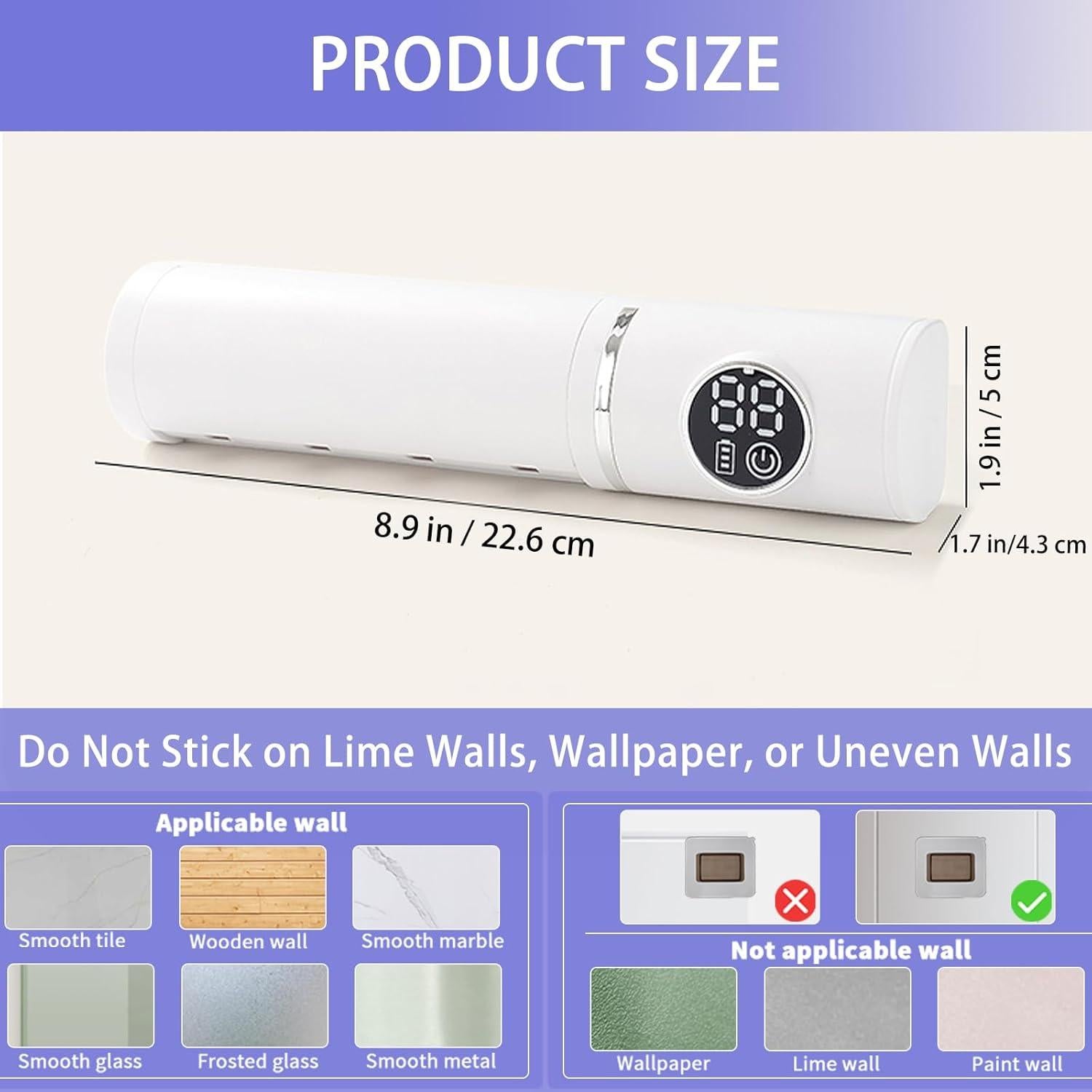 Soporte para Cepillos de Dientes Wekity Blanco con Limpieza Inteligente