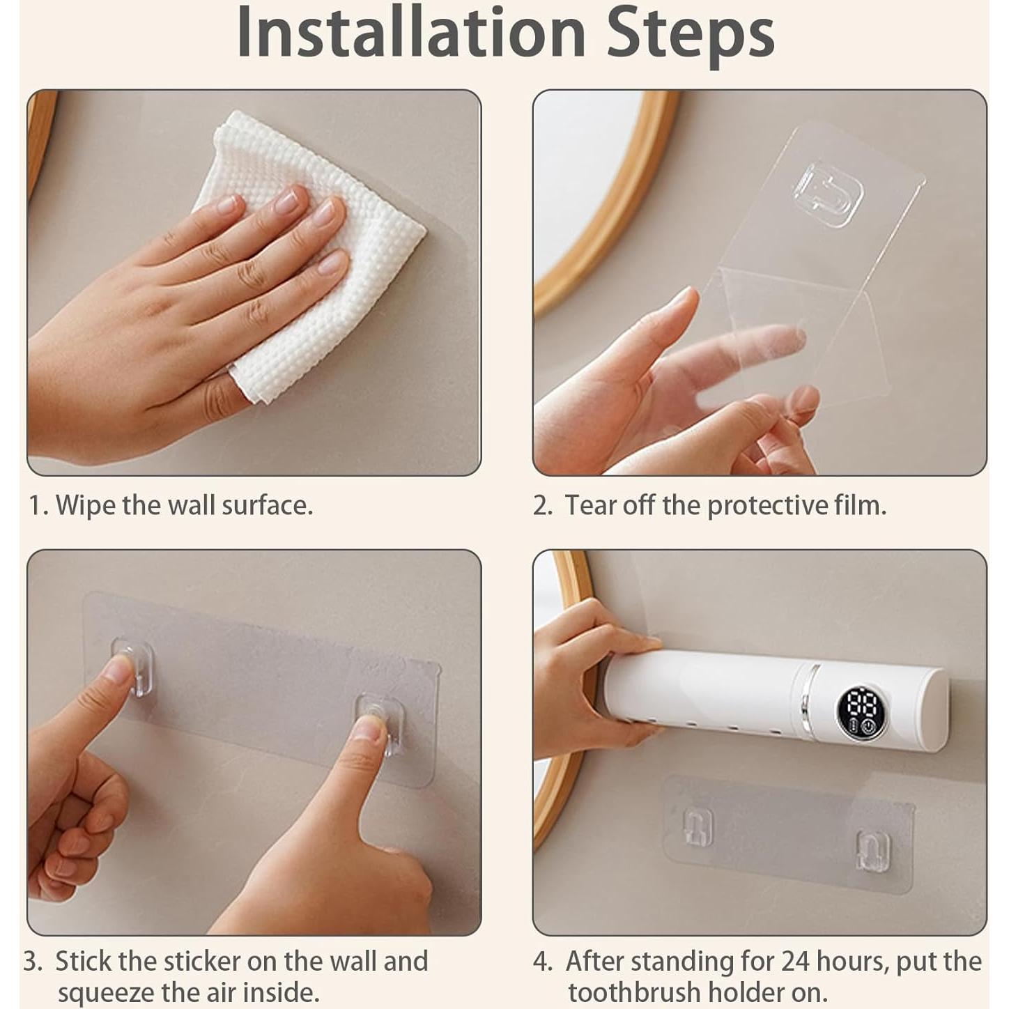 Soporte para Cepillos de Dientes Wekity Blanco con Limpieza Inteligente