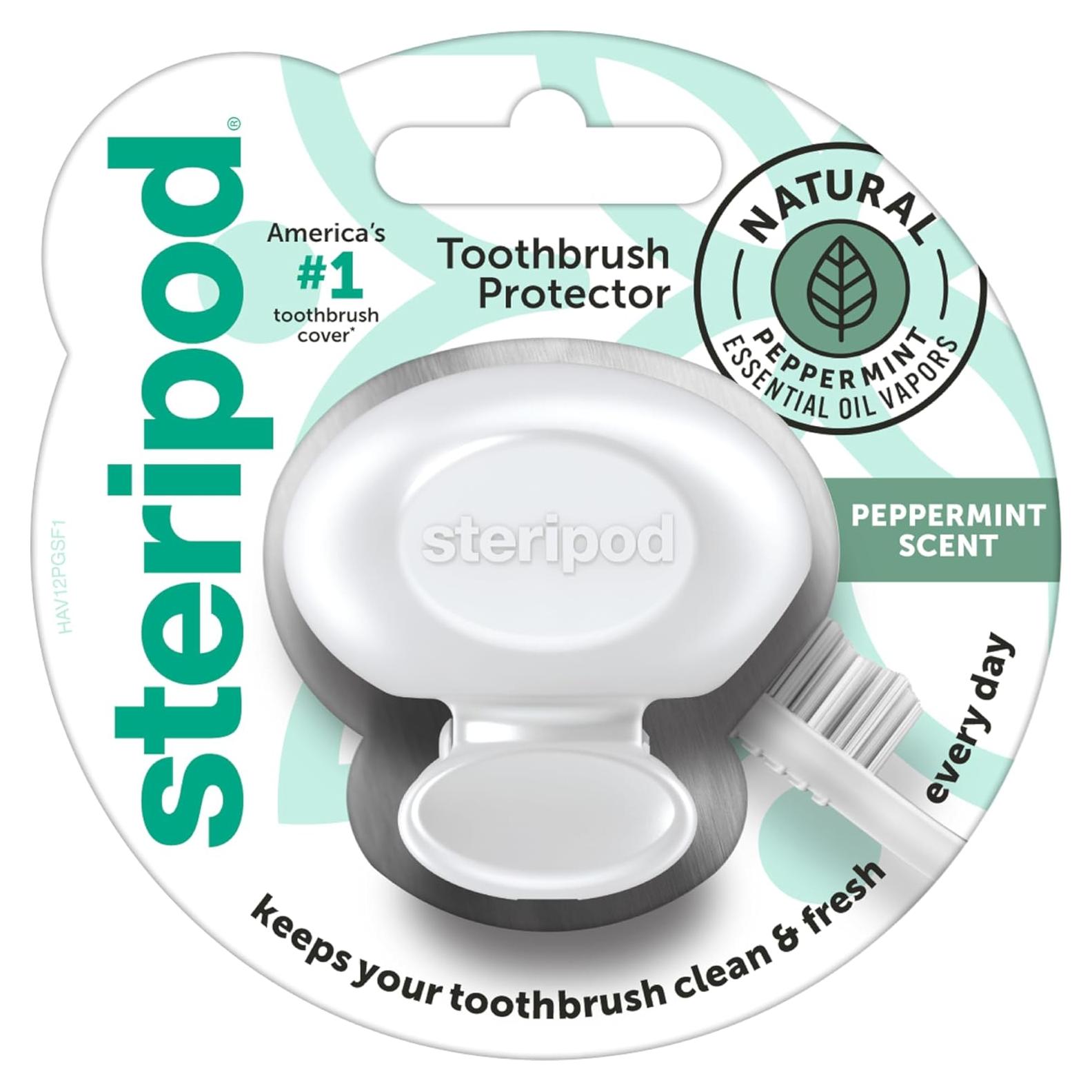 Protector de Cepillo de Dientes Steripod Verde con Menta - Clip-On