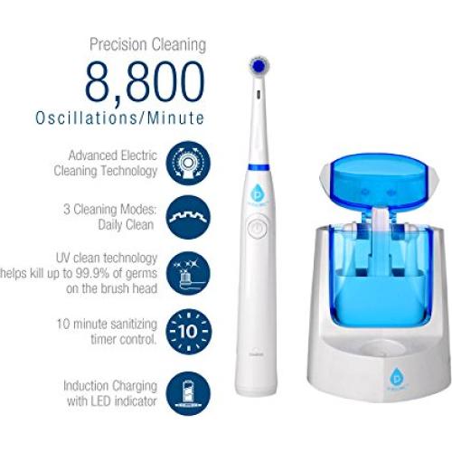 Cepillo de dientes eléctrico Pursonic RET200 con desinfección UV y 12 cabezales