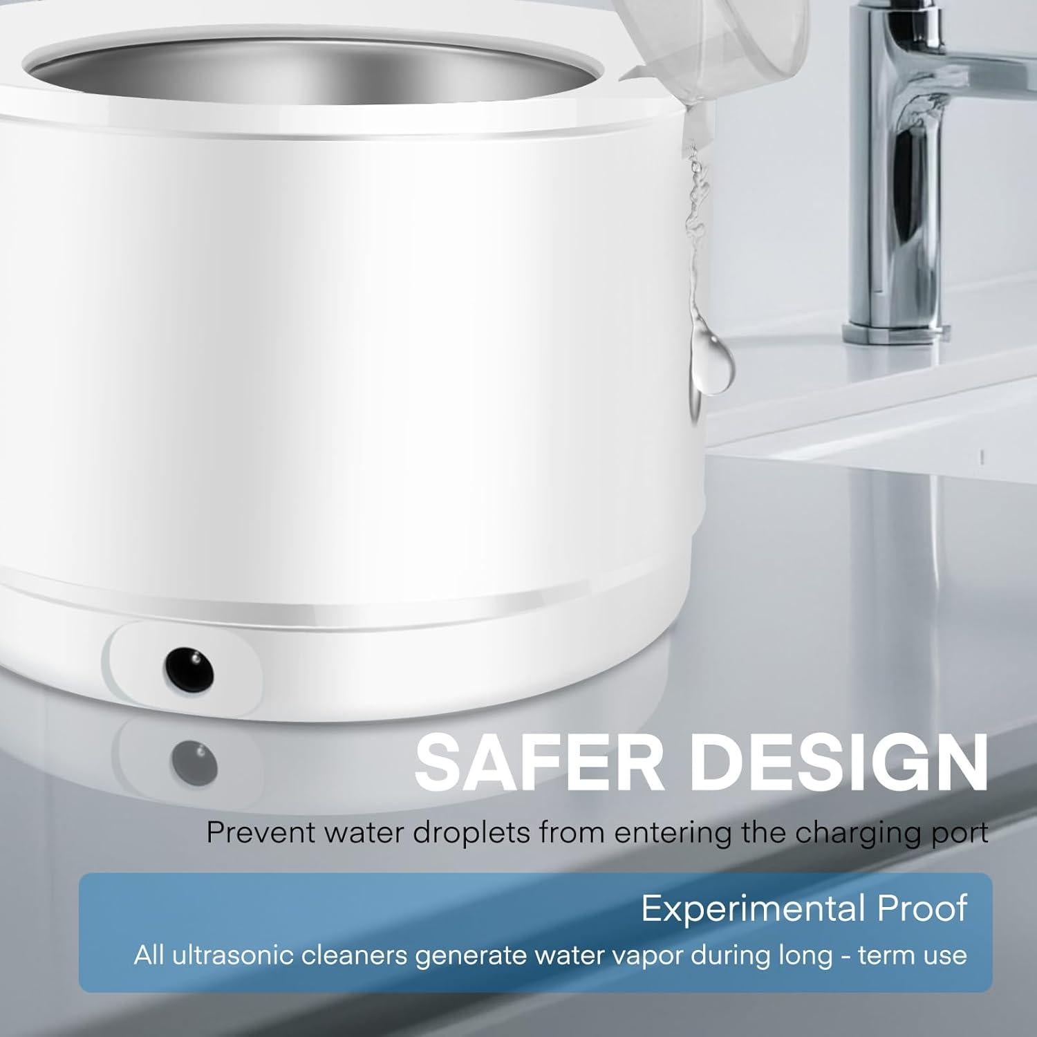 Limpiador Ultrasonido Simfree 200ML - 45kHz 4 Modos Blanco