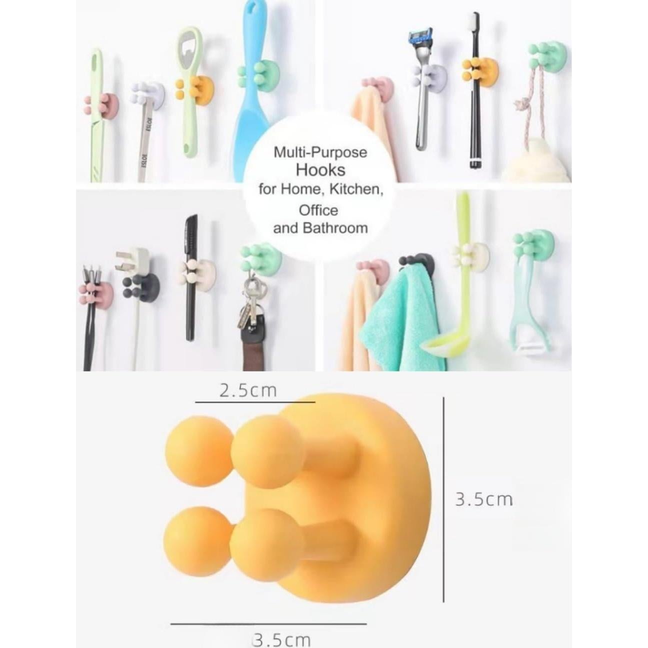 6 Soportes de Silicona Beige para Cepillos y Afeitadoras