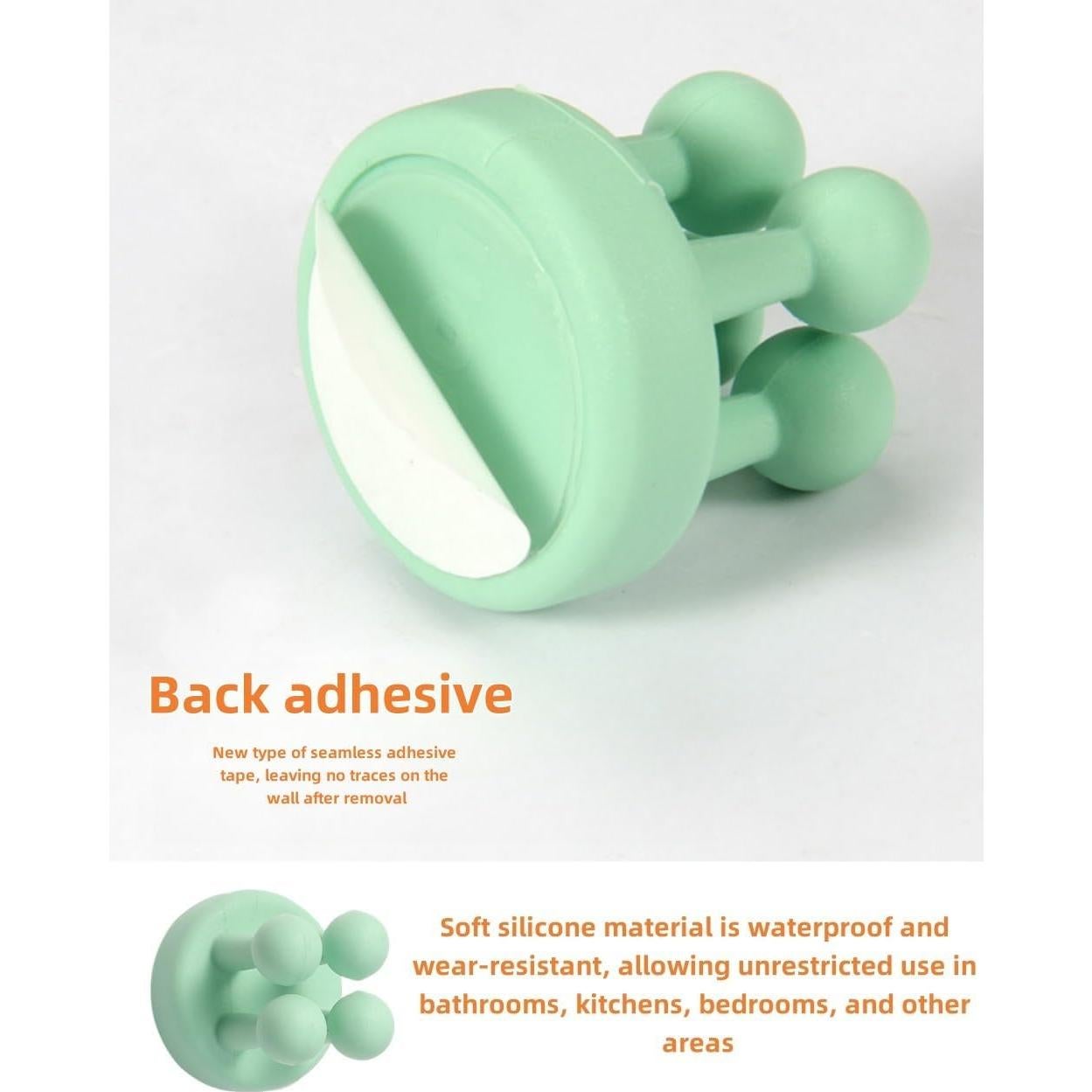 6 Soportes de Silicona Beige para Cepillos y Afeitadoras