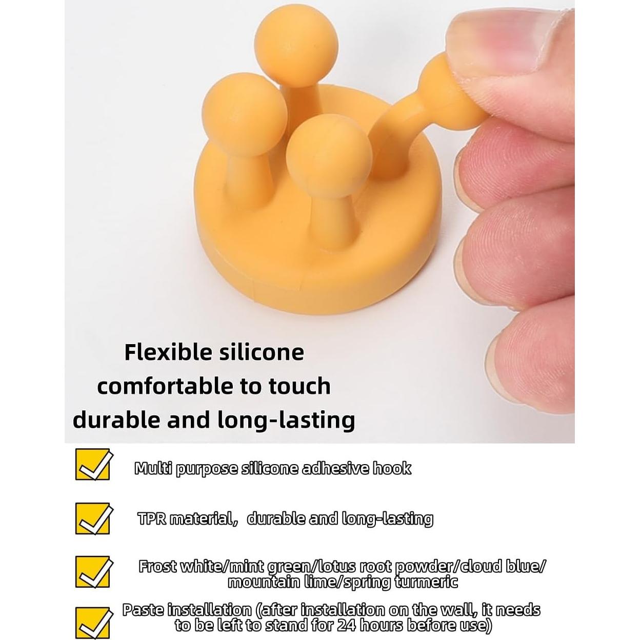 6 Soportes de Silicona Beige para Cepillos y Afeitadoras