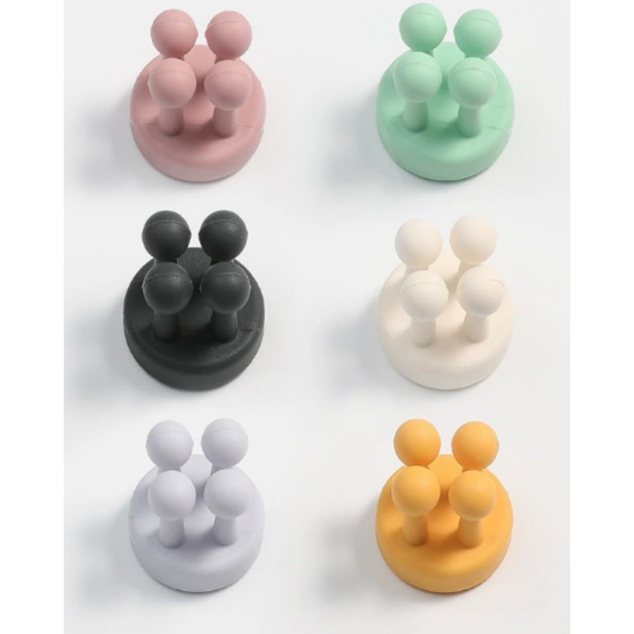 6 Soportes de Silicona Beige para Cepillos y Afeitadoras