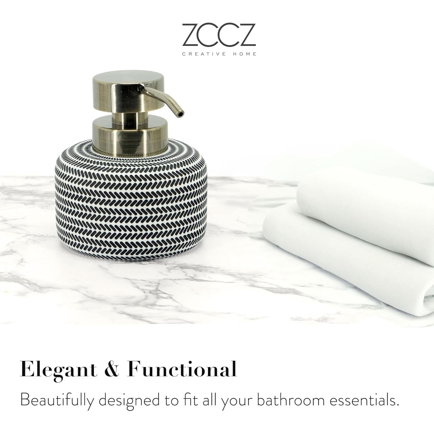 Conjunto de Accesorios de Baño ZCCZ 4 Piezas Blanco y Negro