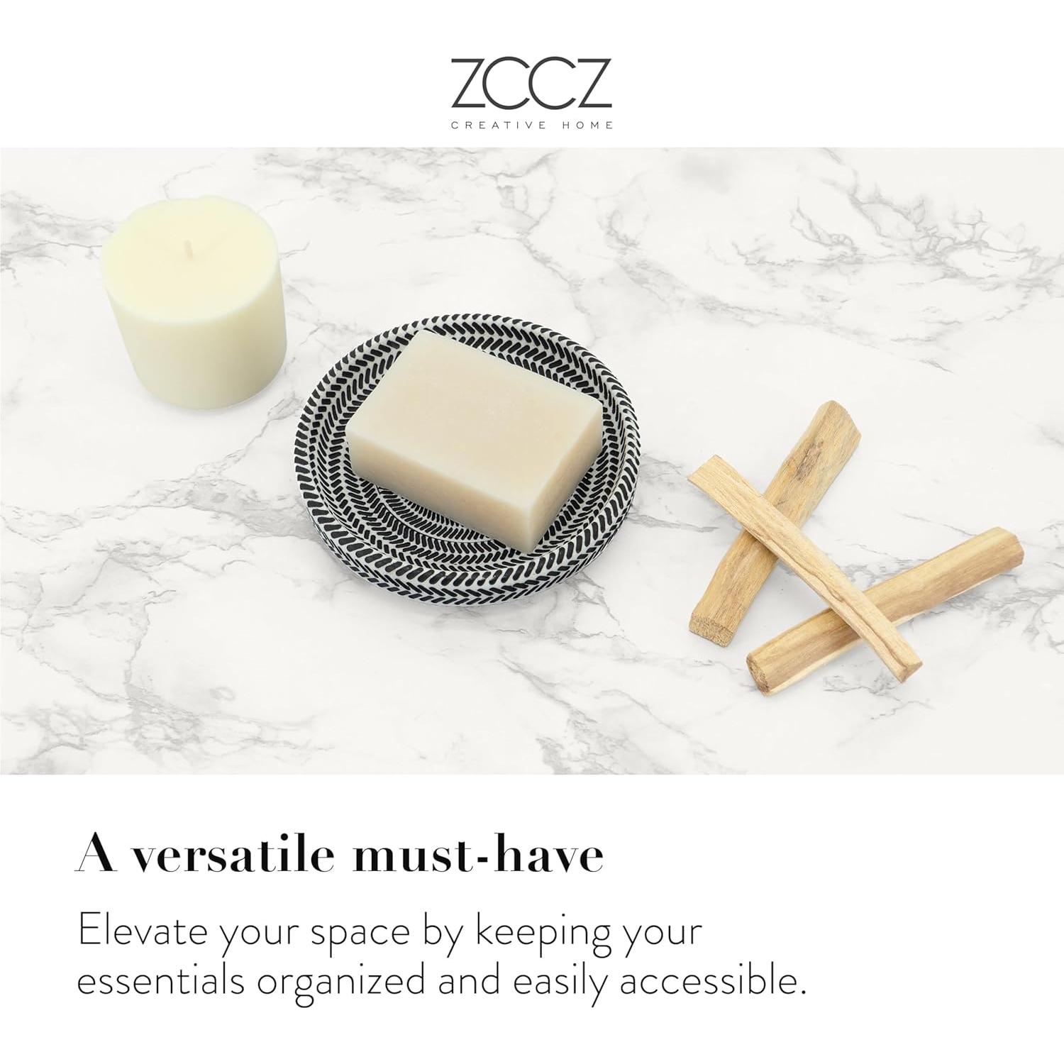 Conjunto de Accesorios de Baño ZCCZ 4 Piezas Blanco y Negro