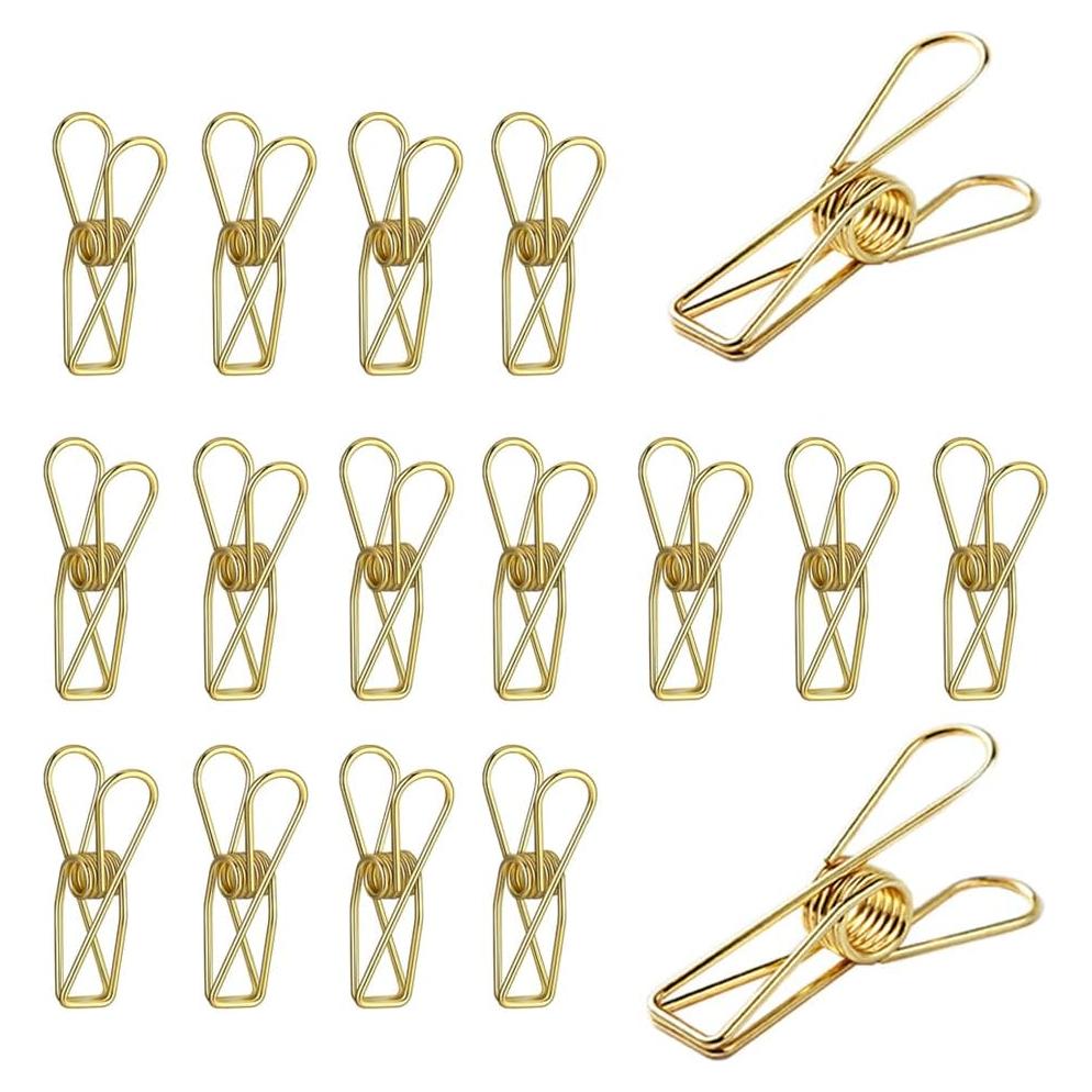 Clips Utilitarios de Alambre Rurili 20 Piezas Dorado 5.5 cm