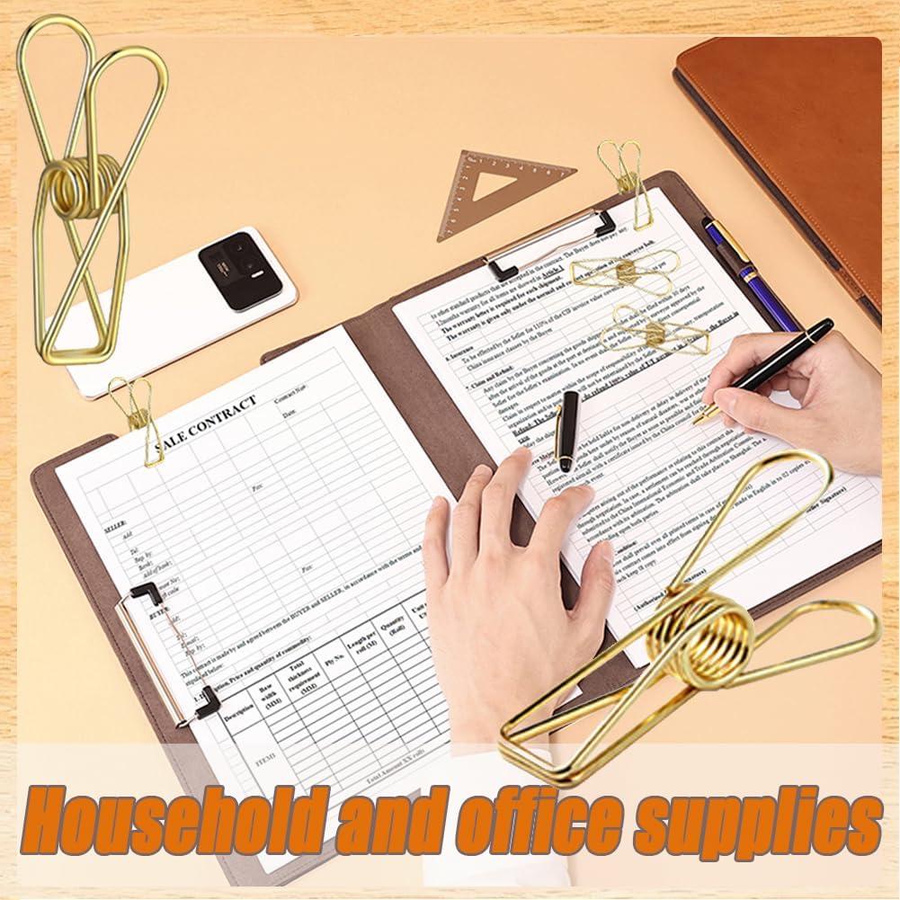 Clips Utilitarios de Alambre Rurili 20 Piezas Dorado 5.5 cm