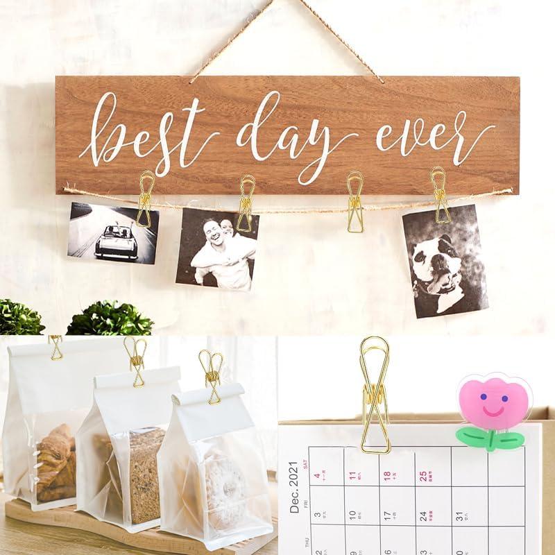 Clips Utilitarios de Alambre Rurili 20 Piezas Dorado 5.5 cm