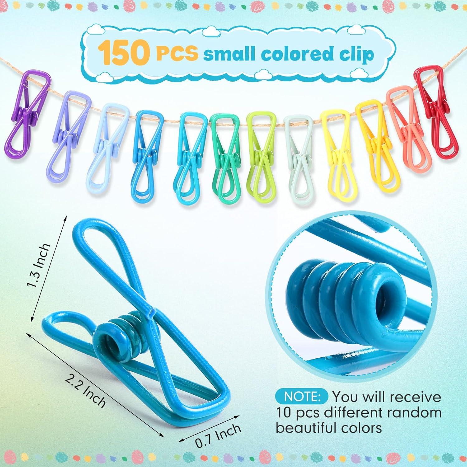 150 Clips Multicolores para Bolsas de Comida MorningRo 5.8 cm
