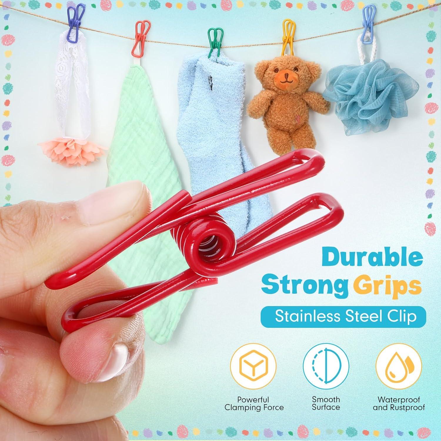 150 Clips Multicolores para Bolsas de Comida MorningRo 5.8 cm