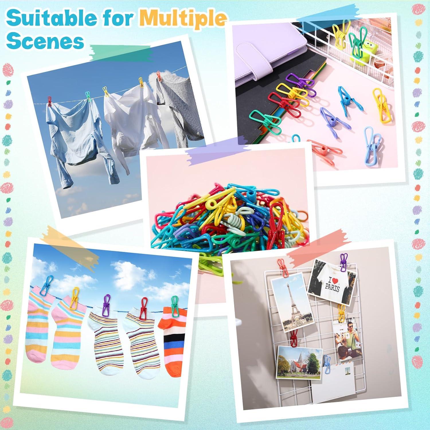 150 Clips Multicolores para Bolsas de Comida MorningRo 5.8 cm