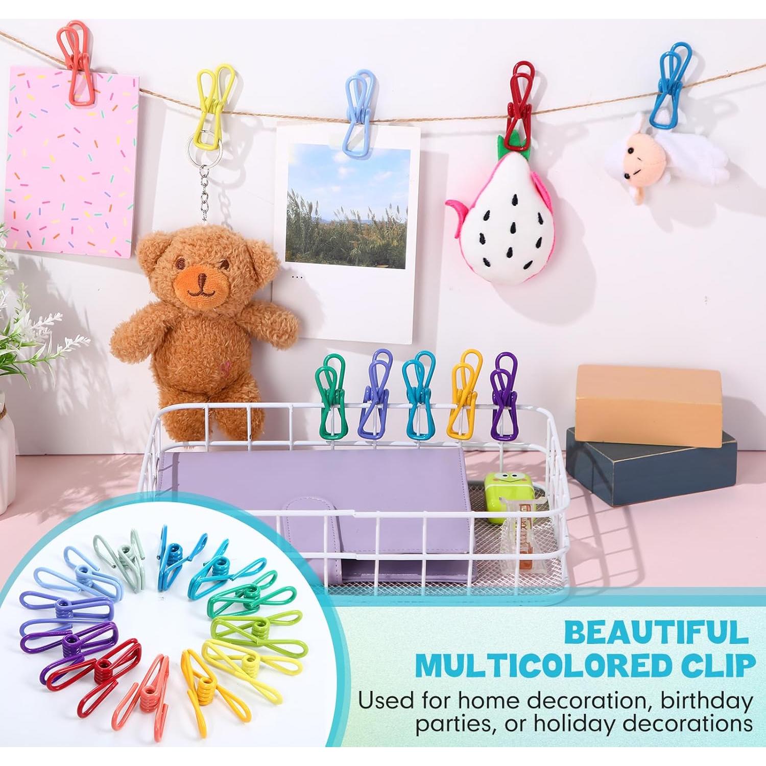 150 Clips Multicolores para Bolsas de Comida MorningRo 5.8 cm