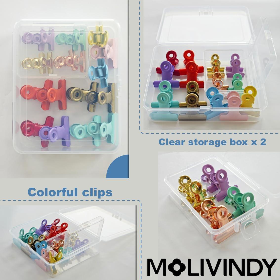 Clip de Binder Molivindy 19 Piezas Acero Inoxidable Multiusos