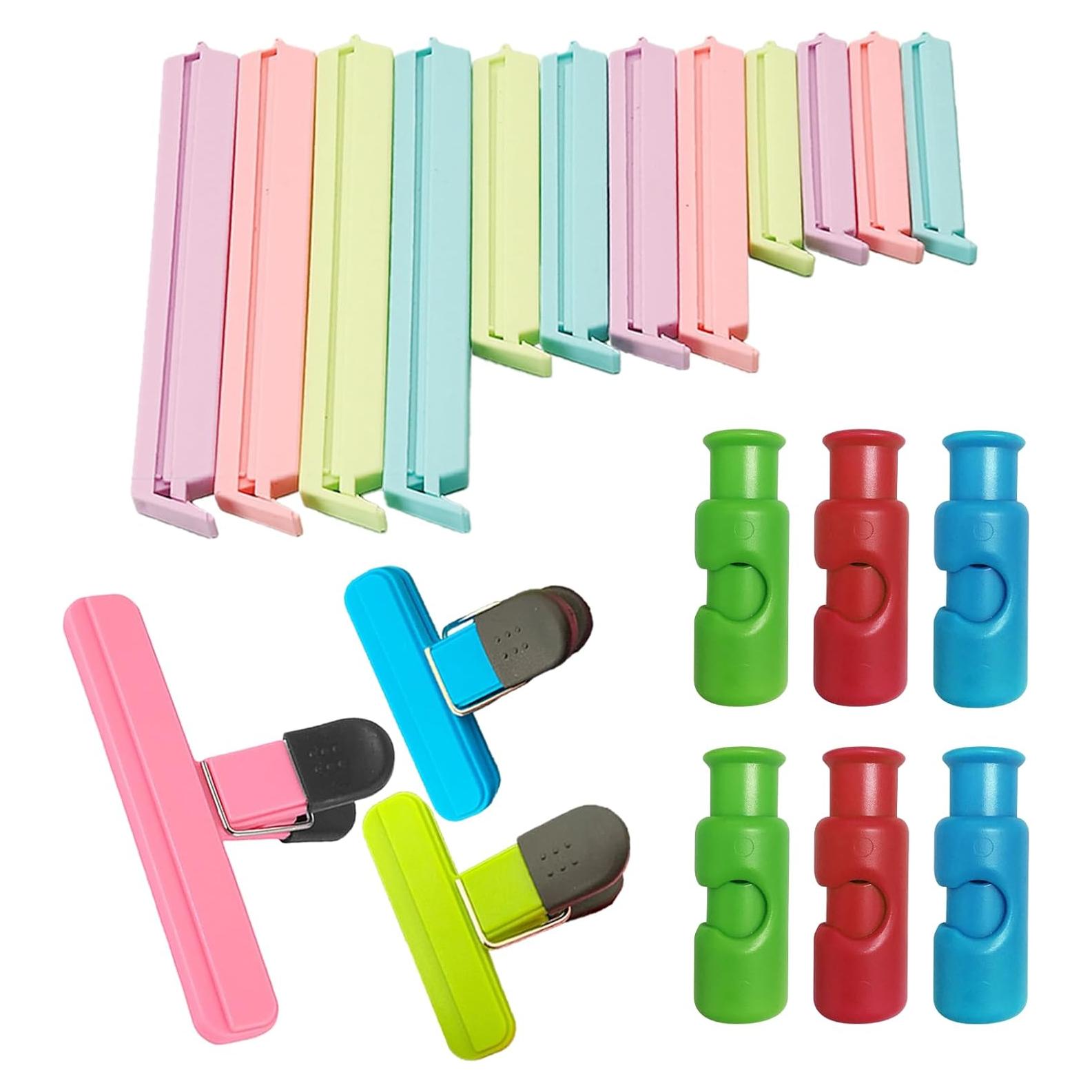 Clips de bolsa de plástico Mzrnfcyk - 21 piezas, 3 estilos