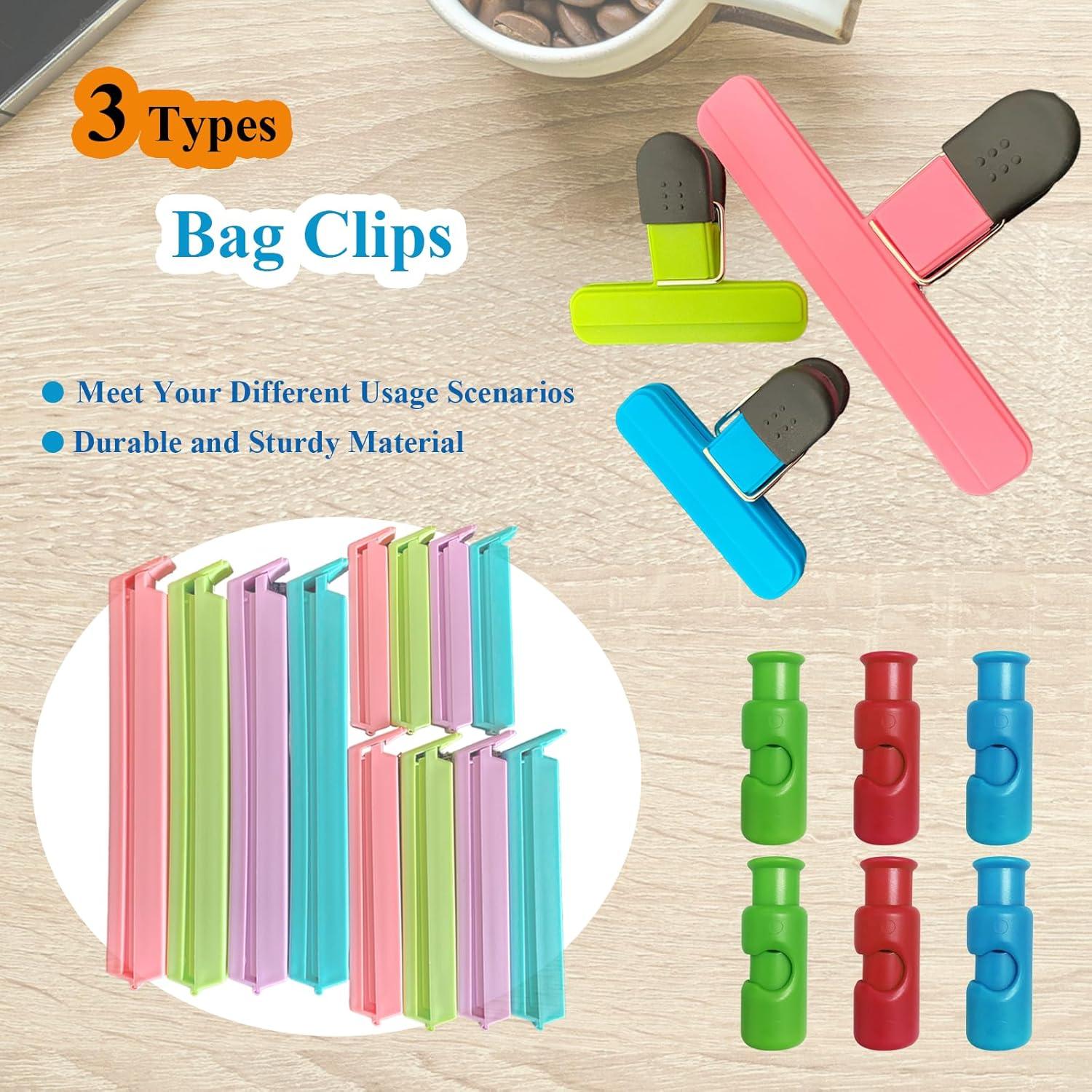 Clips de bolsa de plástico Mzrnfcyk - 21 piezas, 3 estilos