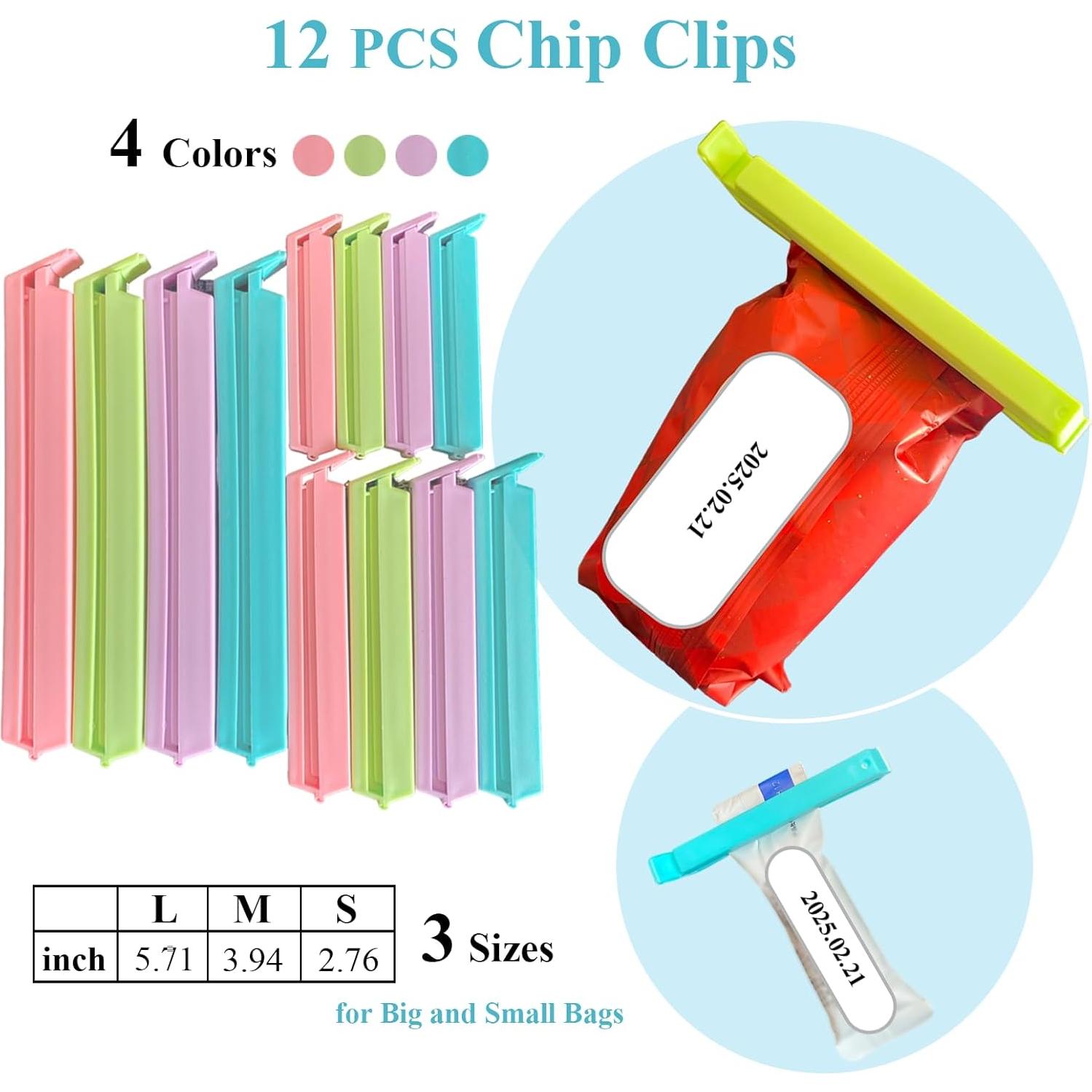 Clips de bolsa de plástico Mzrnfcyk - 21 piezas, 3 estilos