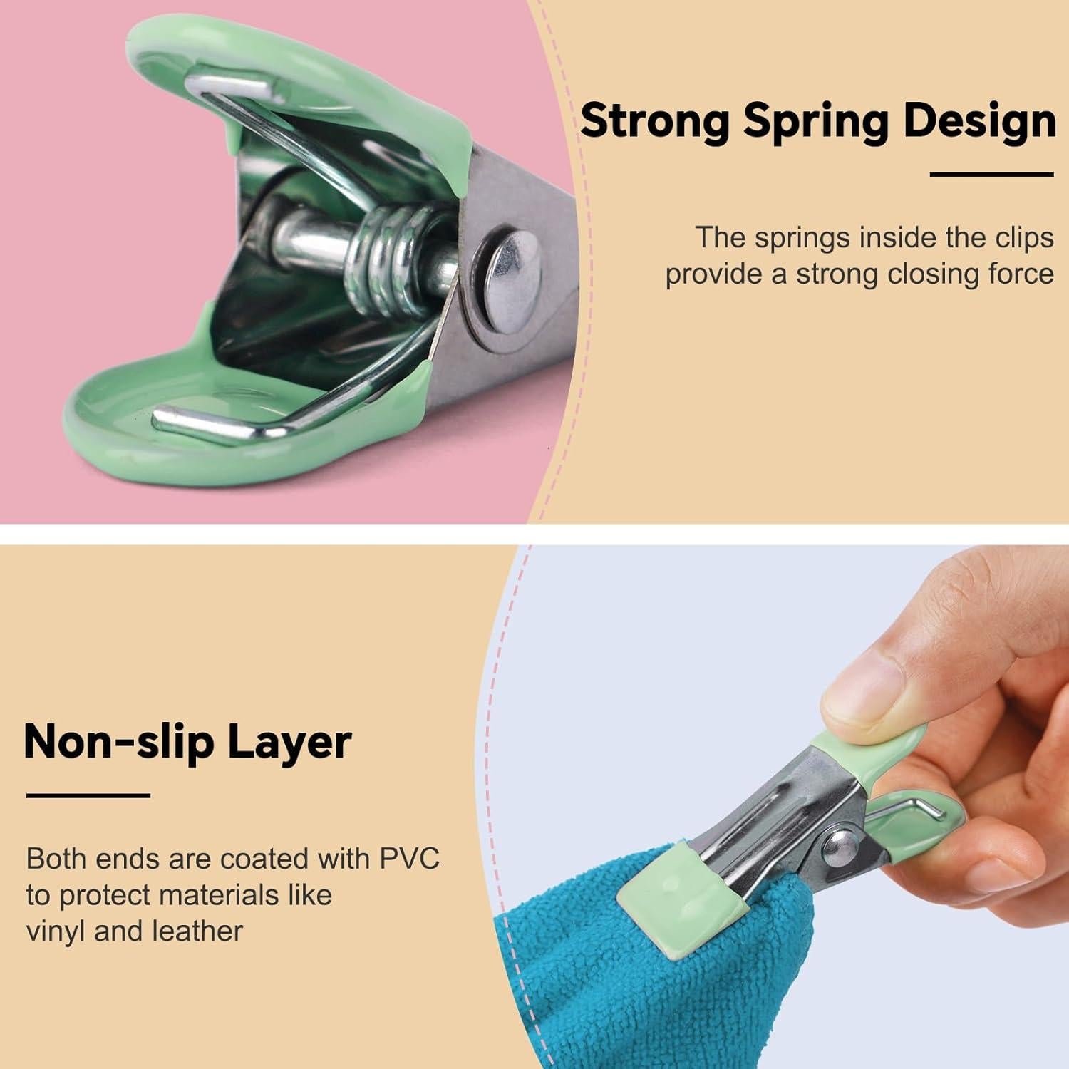 Pinzas de Ropa Pesadas MECHEER 30 Unidades 5.5 cm Acero Inoxidable