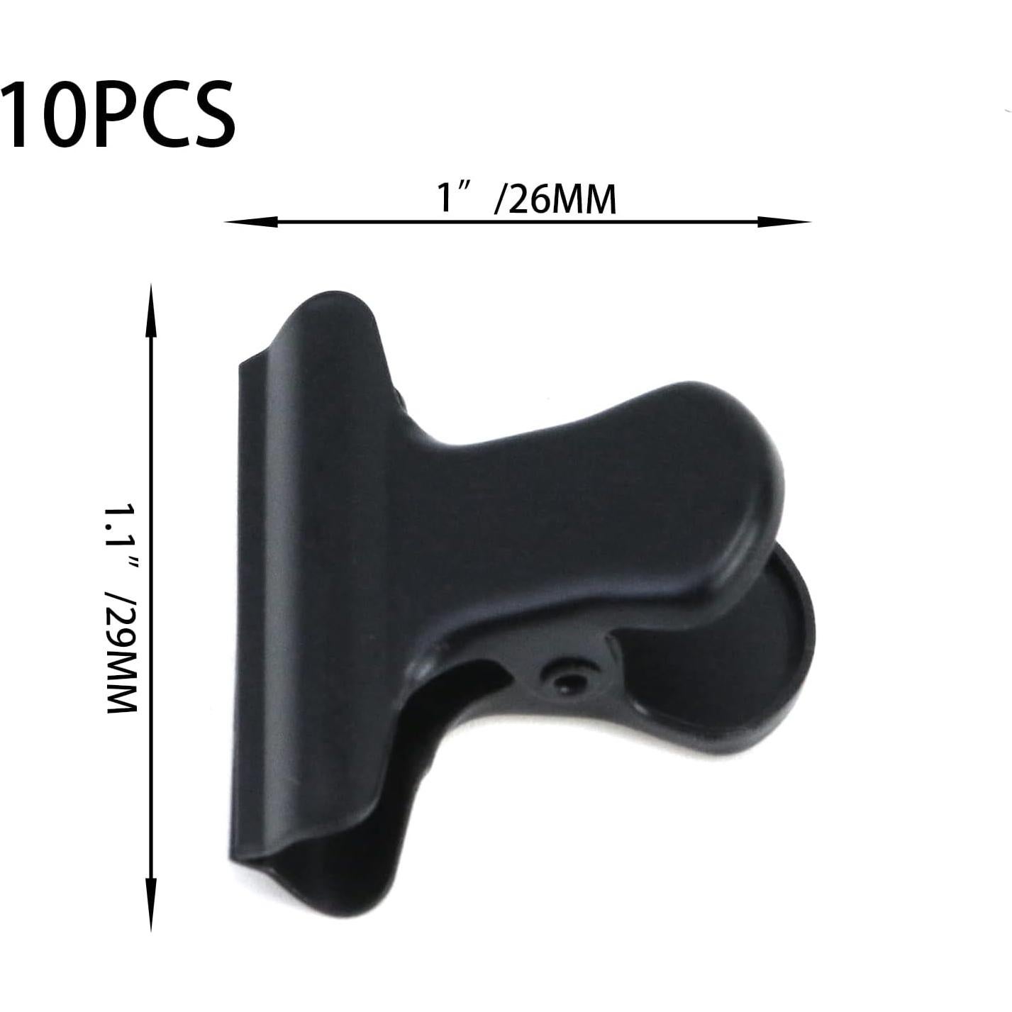 10 Clips de Metal Tighall para Bolsas de Comida - Negro