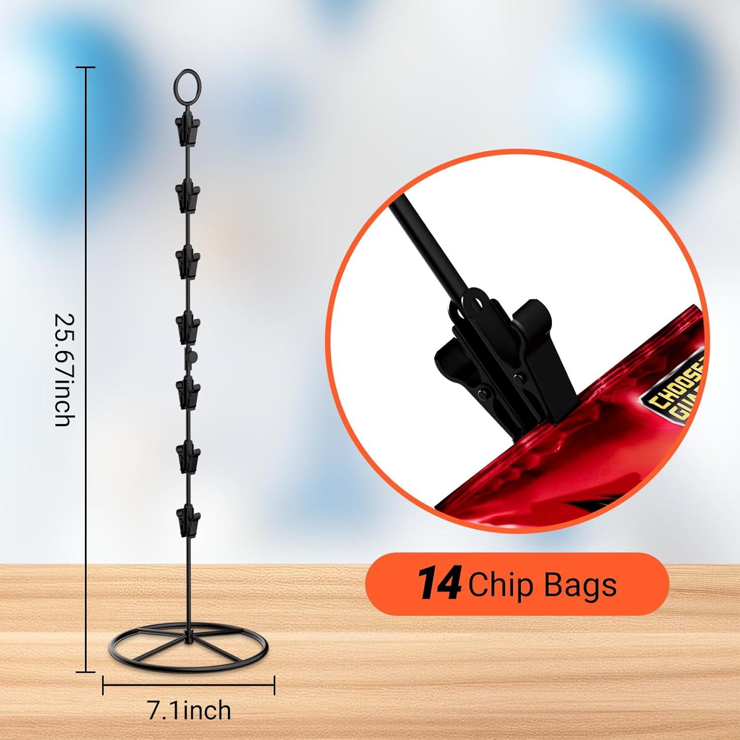 Soporte de Exhibición de Papas Fritas TJ.MOREE Negro con 14 Clips