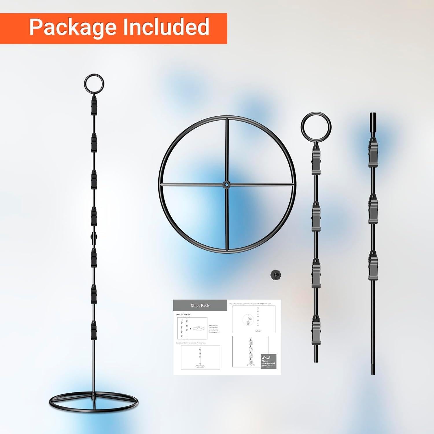 Soporte de Exhibición de Papas Fritas TJ.MOREE Negro con 14 Clips