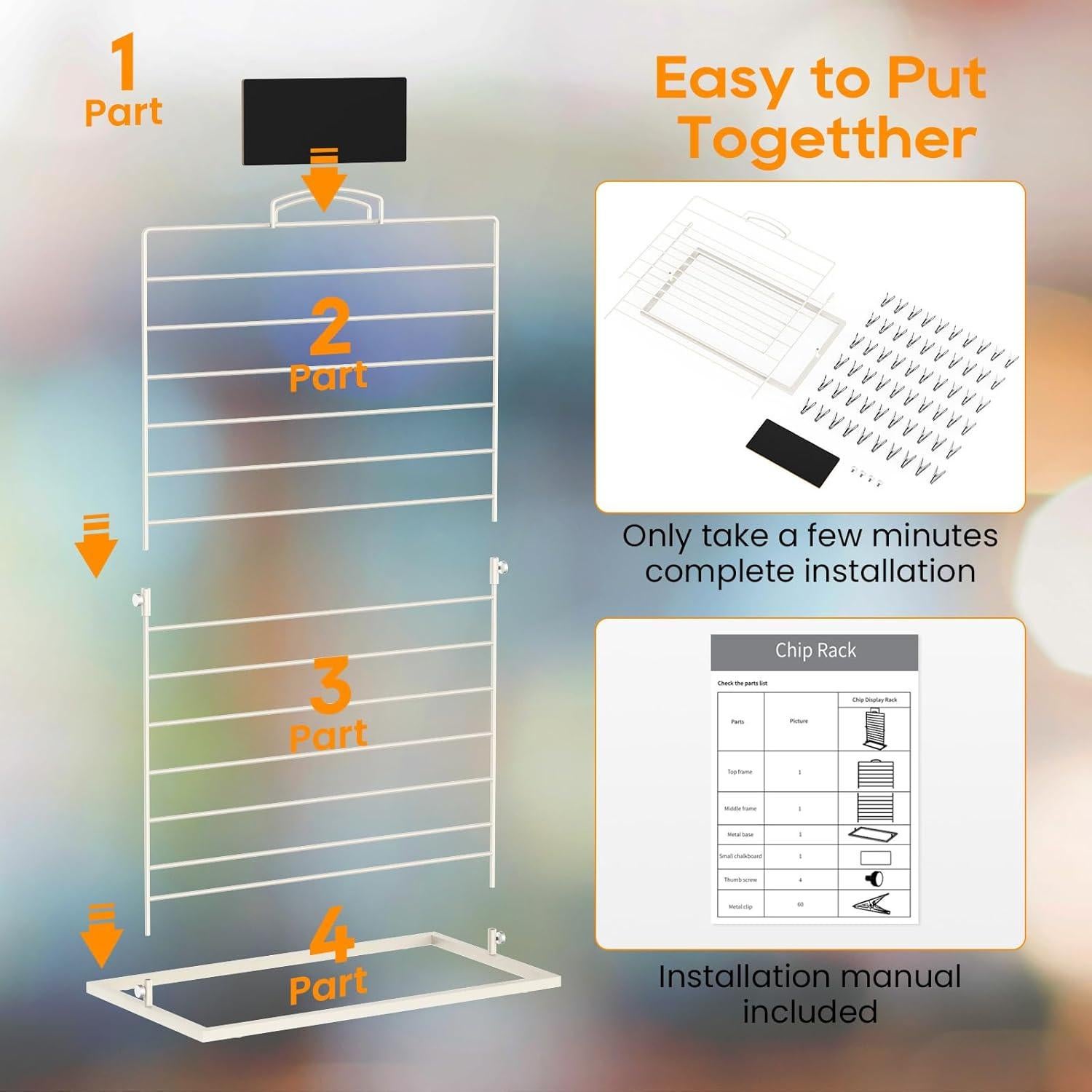 Soporte de exhibición para bolsas de aperitivos TJ.MOREE 3 filas
