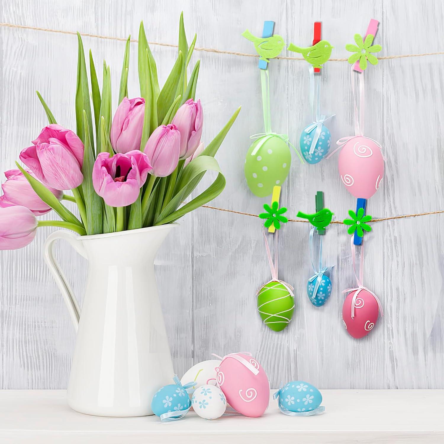 50 Pinzas de Madera Coloridas HONGYUTAI 7.37cm Multiusos