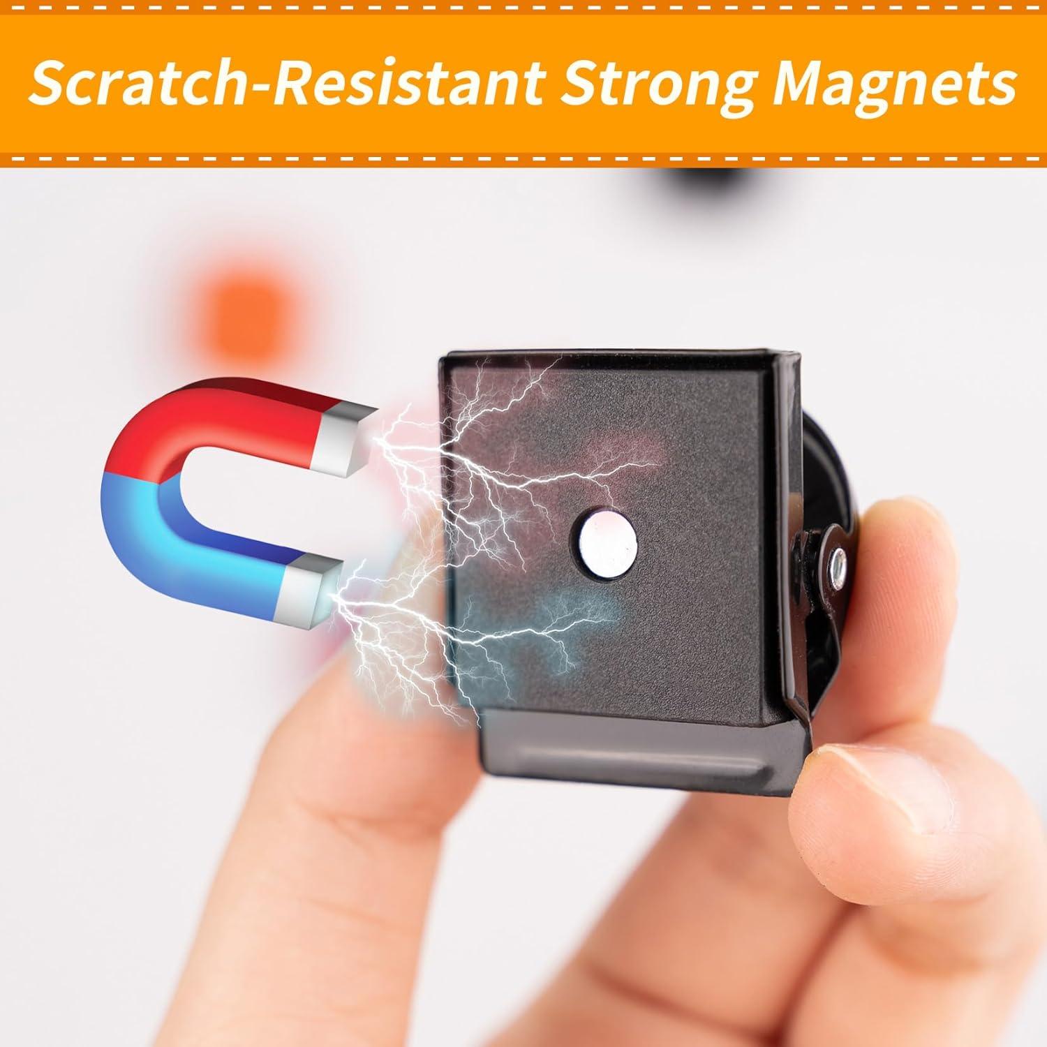 Clips Magnéticos Negros Junarter - 12 Piezas Uso Pesado