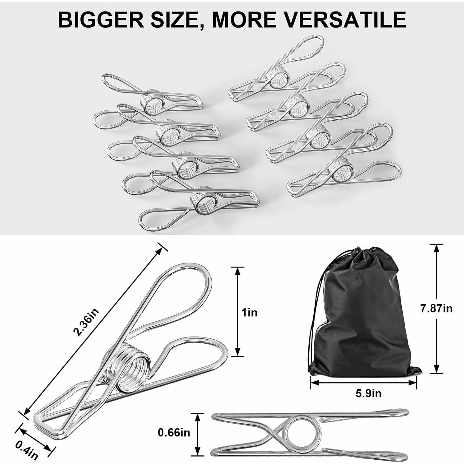 Pinzas de Ropa Pesadas VUEKYN 40 Pcs Acero Inoxidable 6 cm