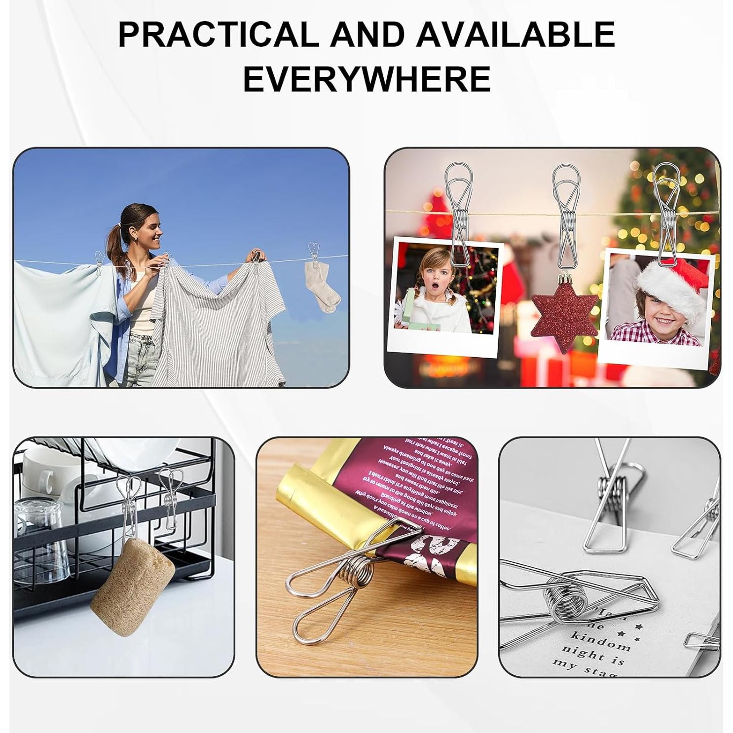 Pinzas de Ropa Pesadas VUEKYN 40 Pcs Acero Inoxidable 6 cm