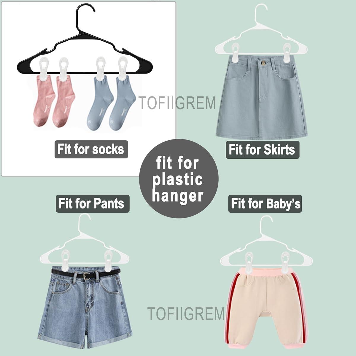 Clips de Percha TOFIIGREM 50 Pack Plástico Blanco Multiusos