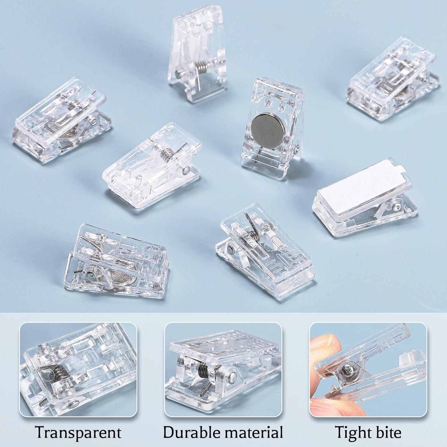 50 Clips para Tapices Prudiut - 25 Autoadhesivos y 25 Magnéticos