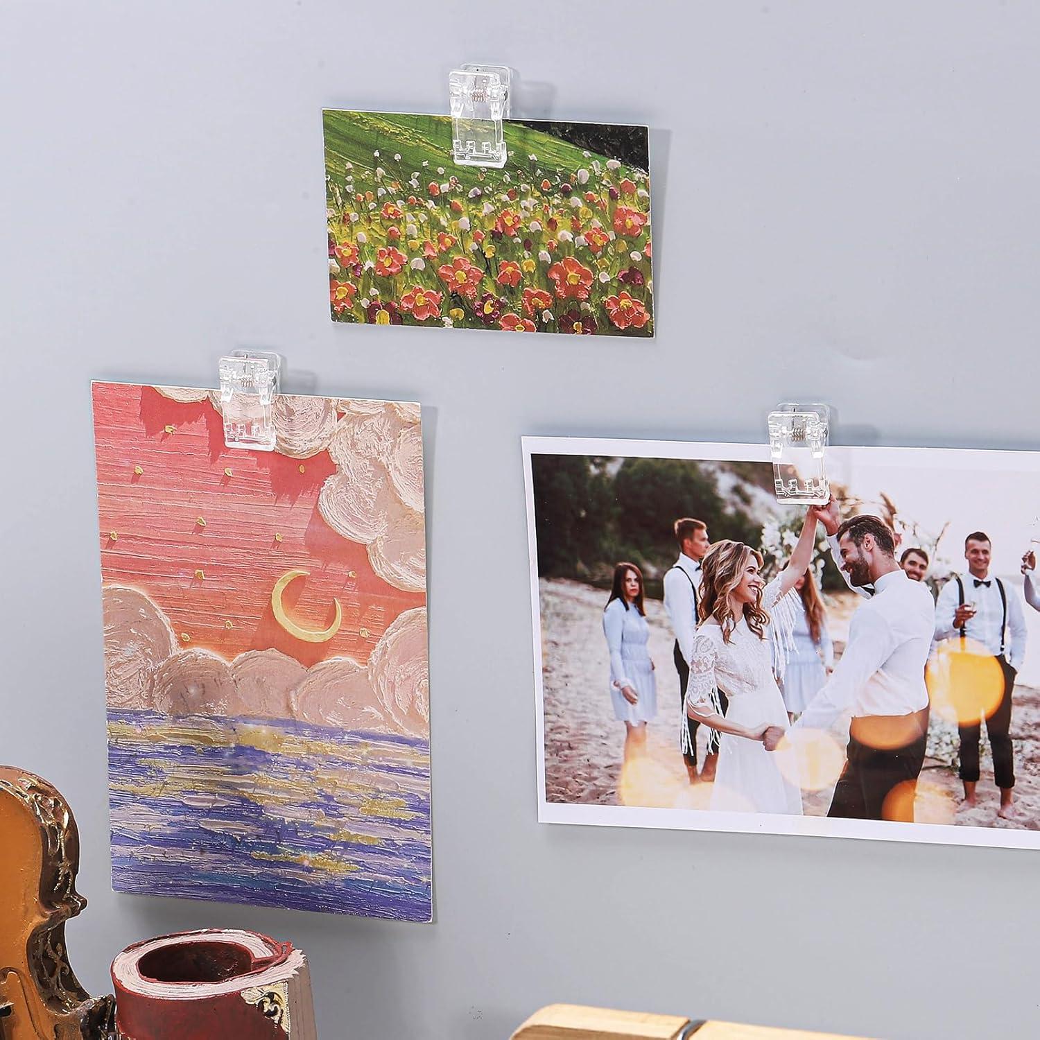 50 Clips para Tapices Prudiut - 25 Autoadhesivos y 25 Magnéticos