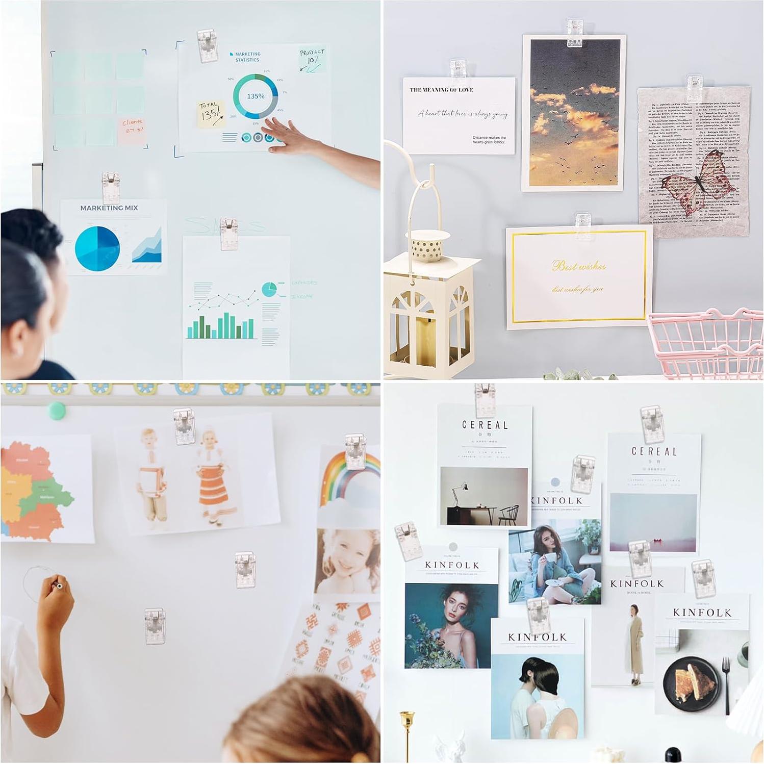 50 Clips para Tapices Prudiut - 25 Autoadhesivos y 25 Magnéticos