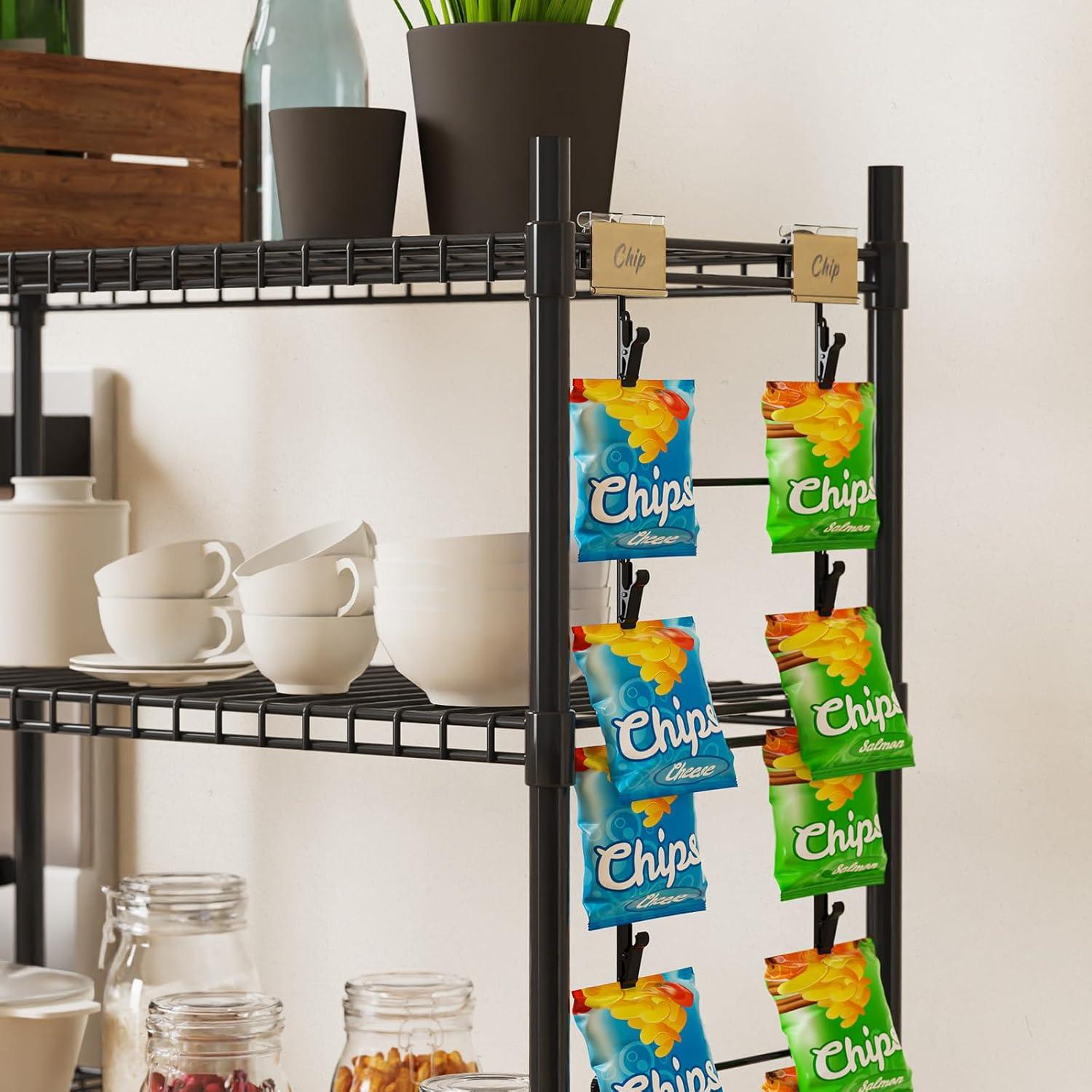 Soporte de exhibición para bolsas de papas TJ.MOREE con 24 clips