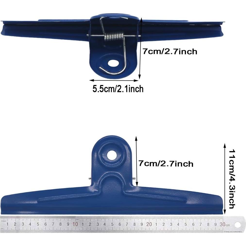 Clips de Bulldog Extra Grande GUKBIAY 30 cm Azul Acero Inoxidable