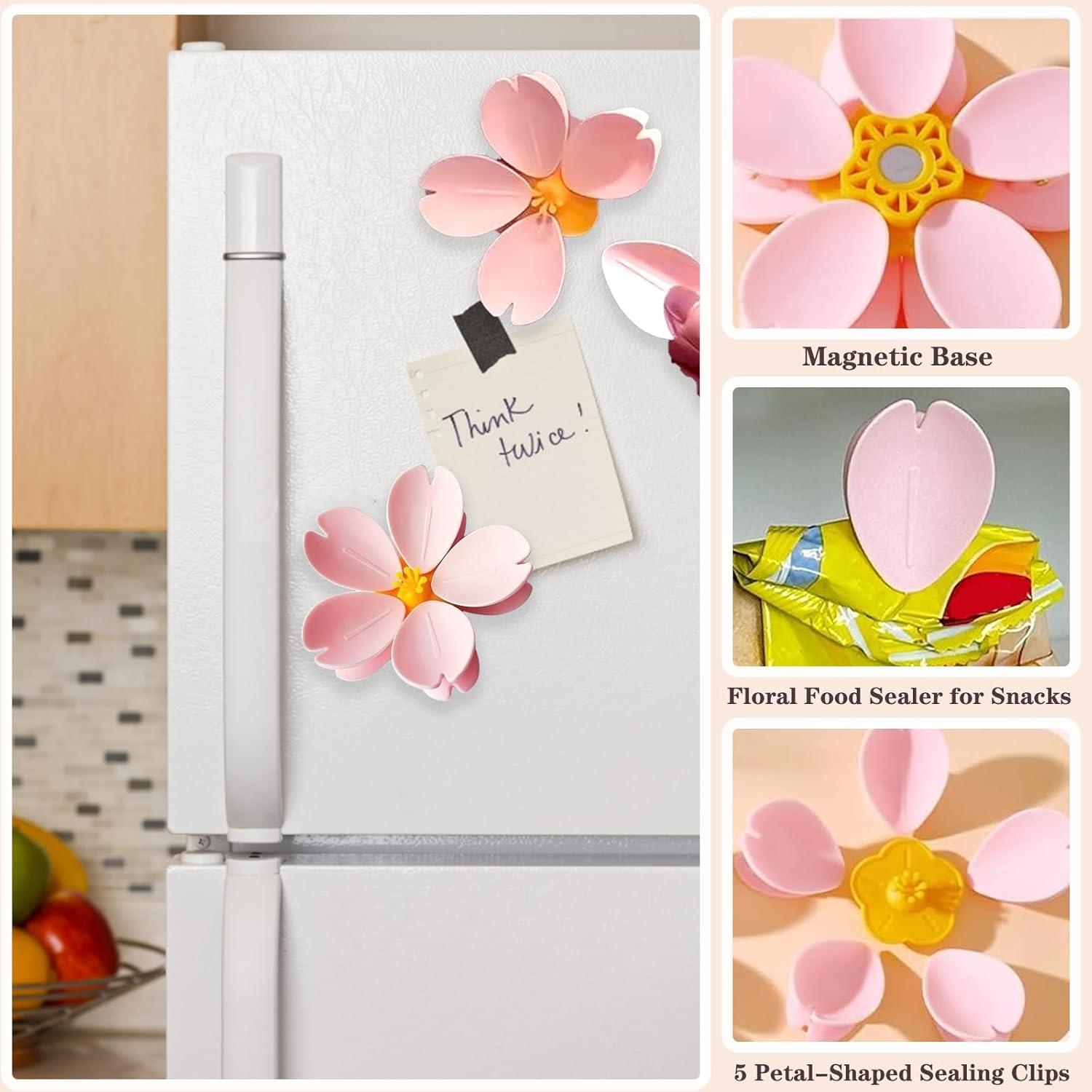 Pinzas Magnéticas para Bolsas de Alimentos Rxuiael - 5 Pétalos