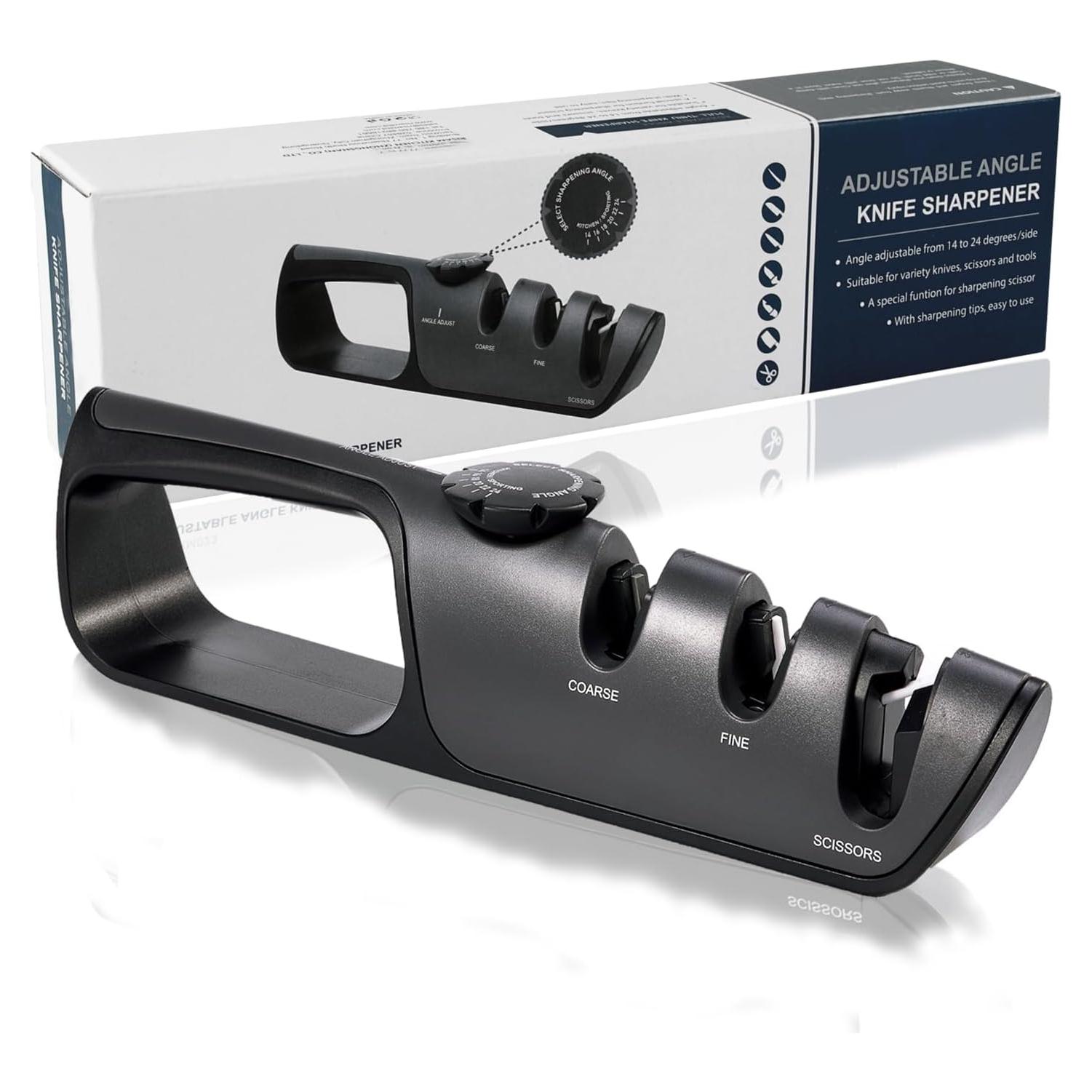 Afilador de cuchillos y tijeras V VINETEO 3 en 1 ajustable