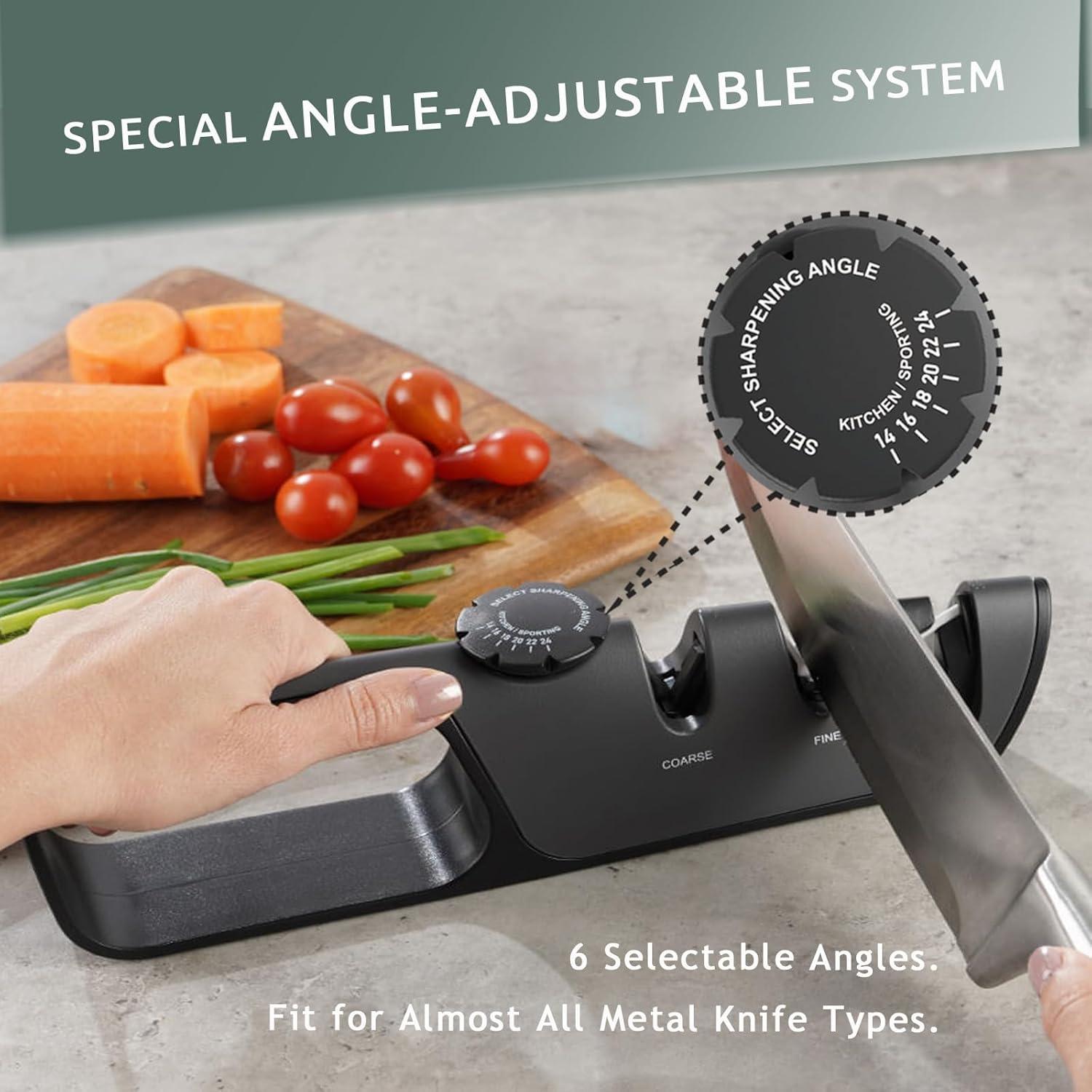 Afilador de cuchillos y tijeras V VINETEO 3 en 1 ajustable