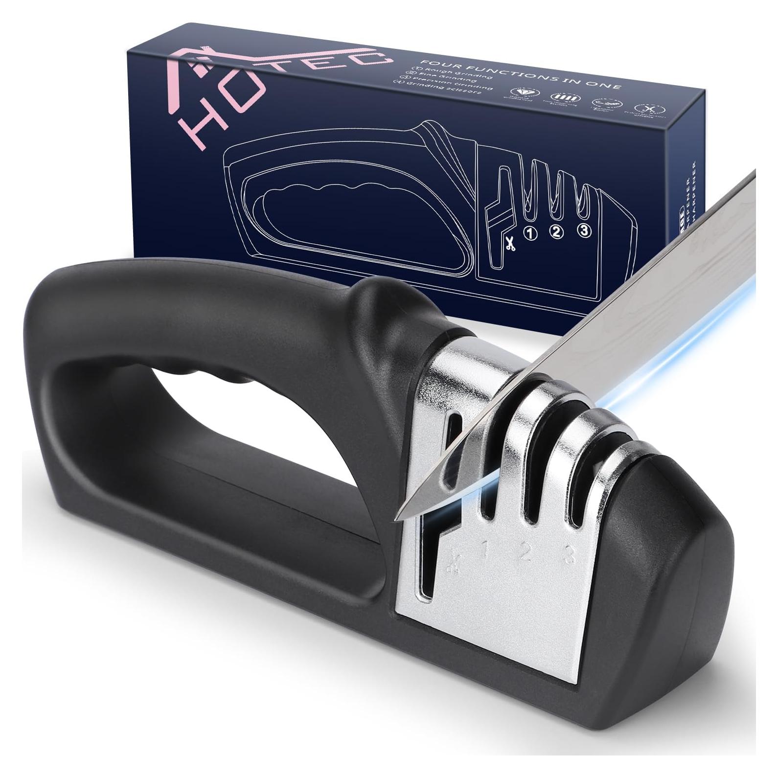 Afilador Manual 4 en 1 HOTEC para Cuchillos y Tijeras