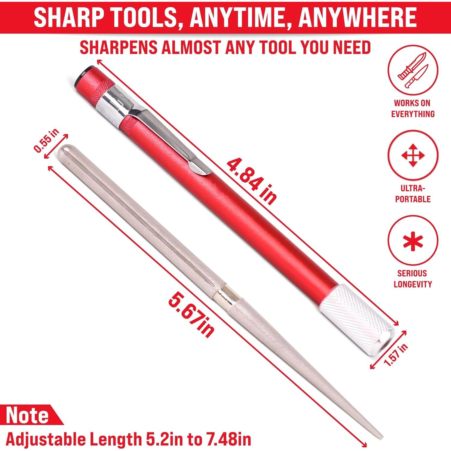 Varilla Afiladora de Diamante Fino Edge para Cuchillos Serrados