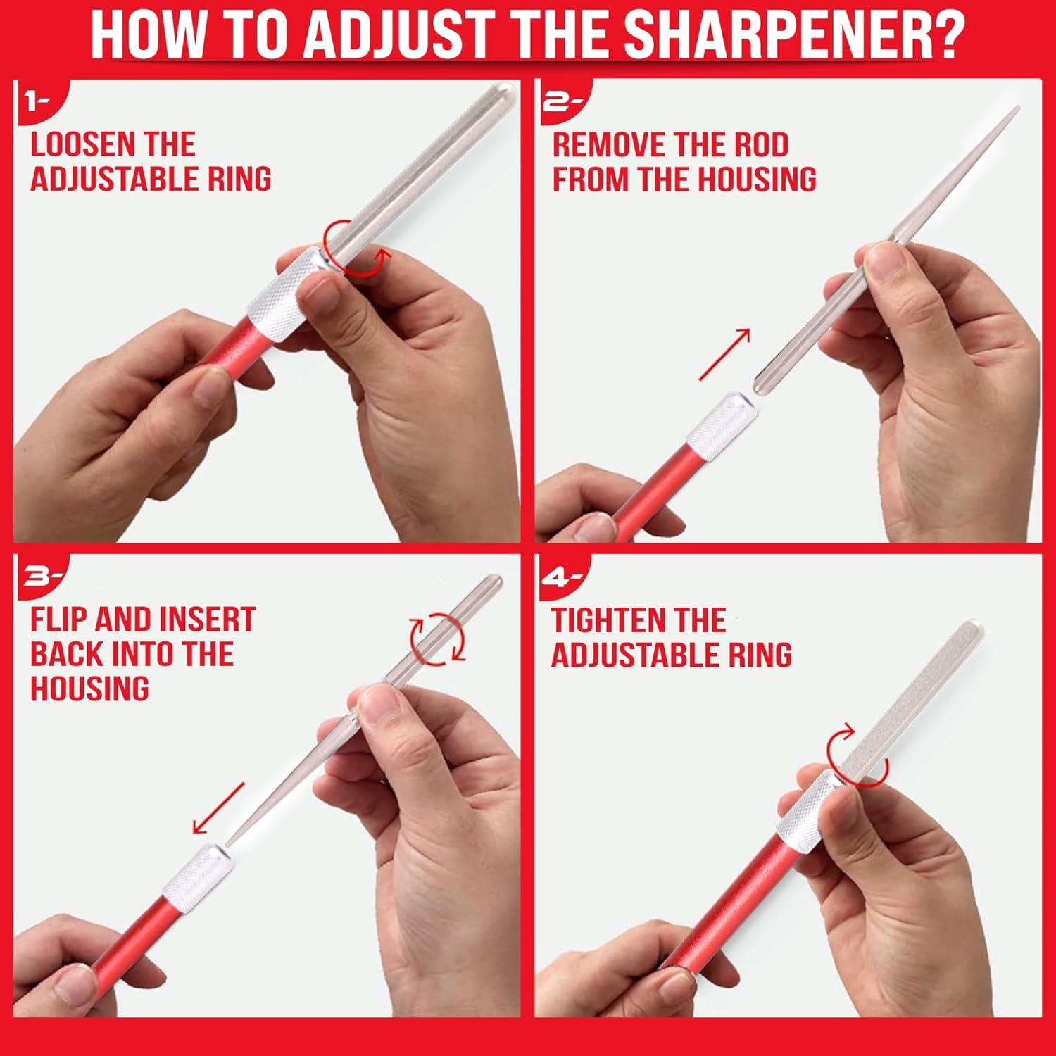 Varilla Afiladora de Diamante Fino Edge para Cuchillos Serrados