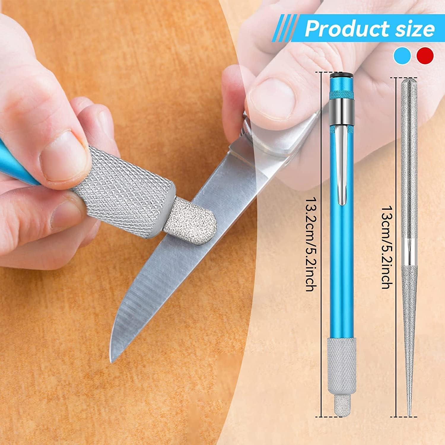 2 Piezas Afilador de Cuchillos Retráctil RMTCEG Diamante 14-23 cm