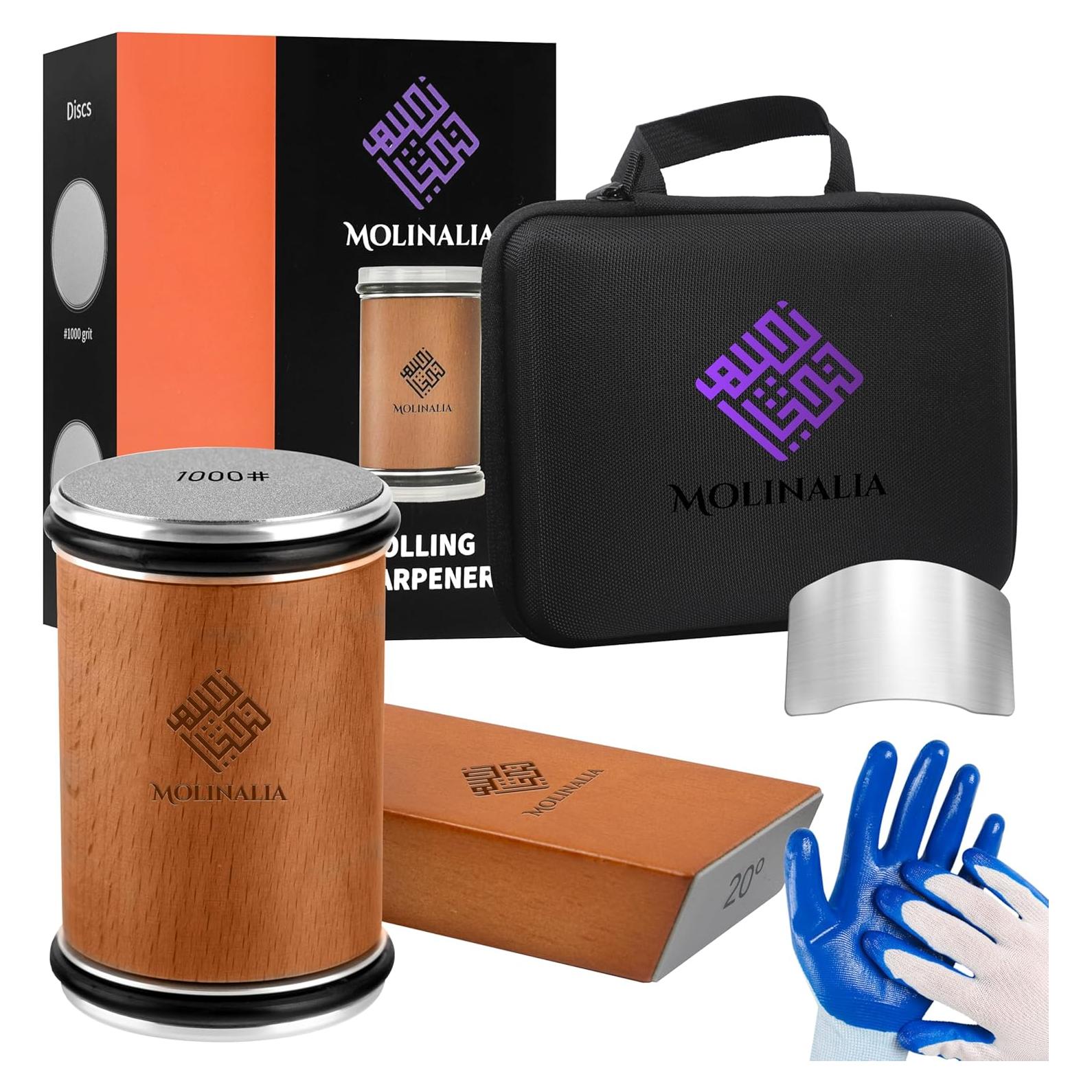 Afilador de cuchillos rodante Molinalia con discos de diamante y cerámica